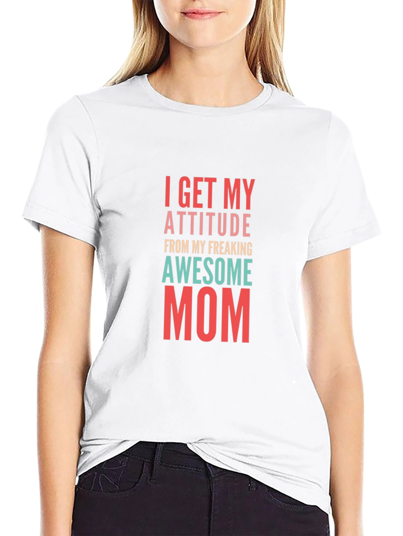 Awesome Mom Graphic Tee - Black Cotton