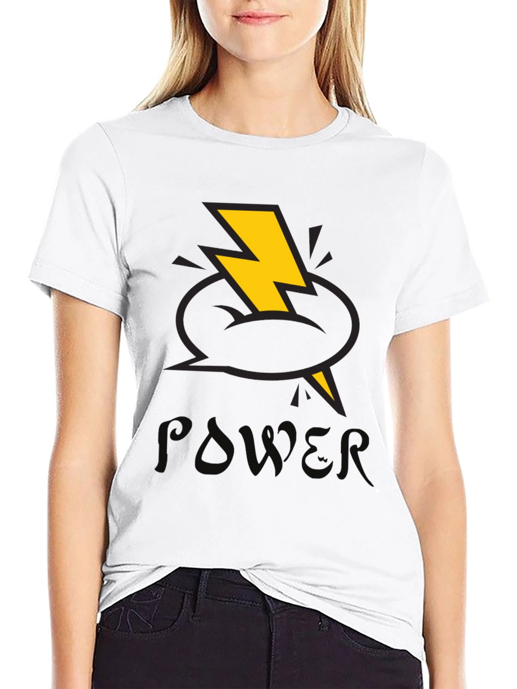 Power T-Shirt with Lightning Bolt Design