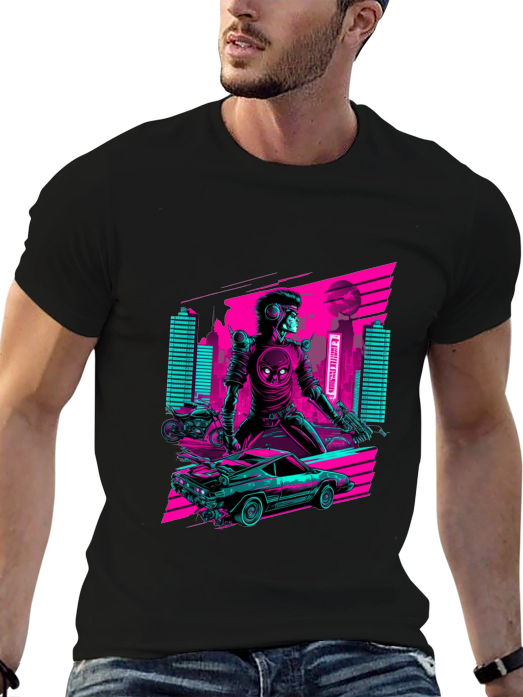 Retro Cyberpunk Rider T-Shirt