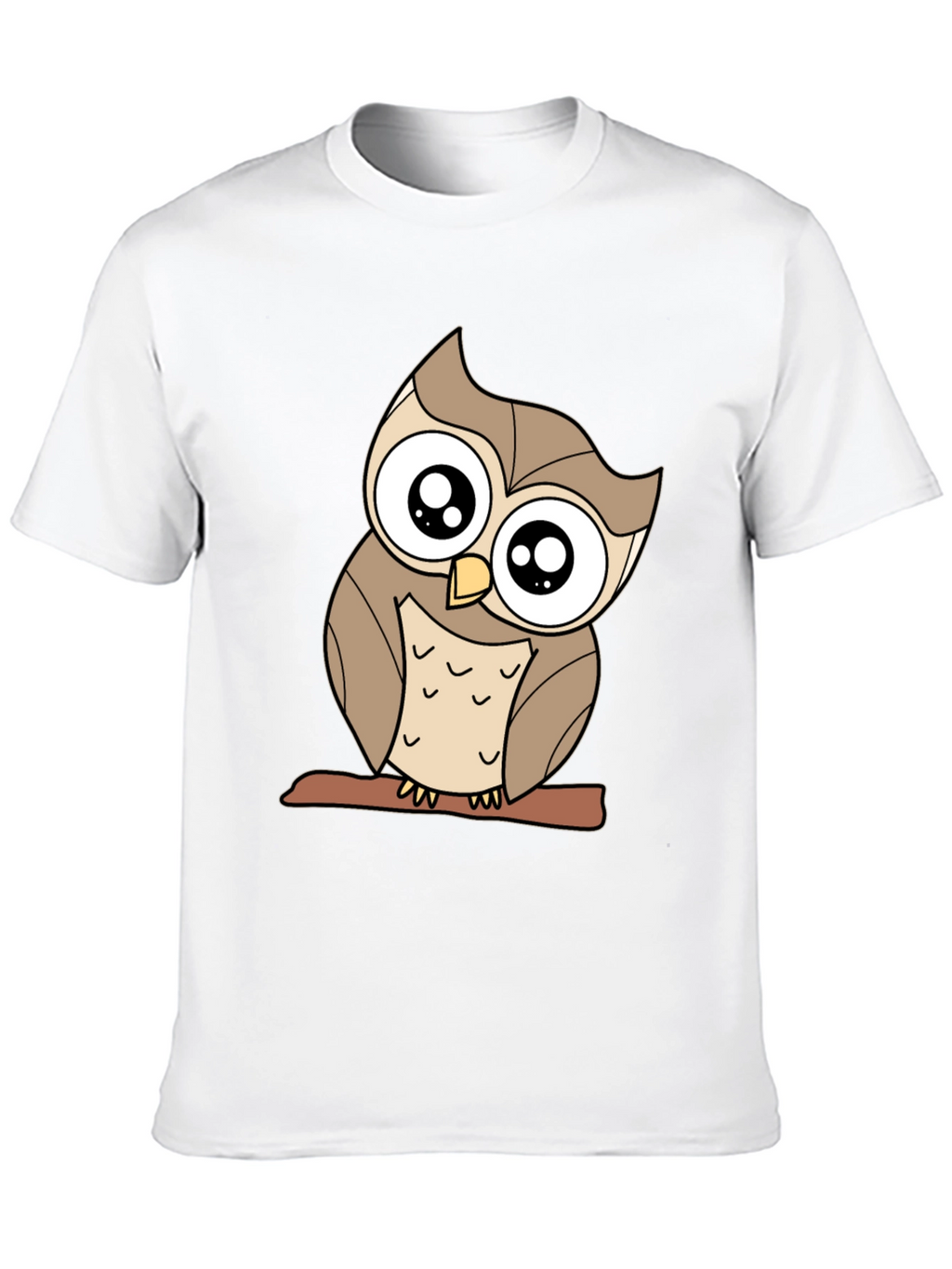 Cute Owl Graphic Tee - Black Cotton Blend