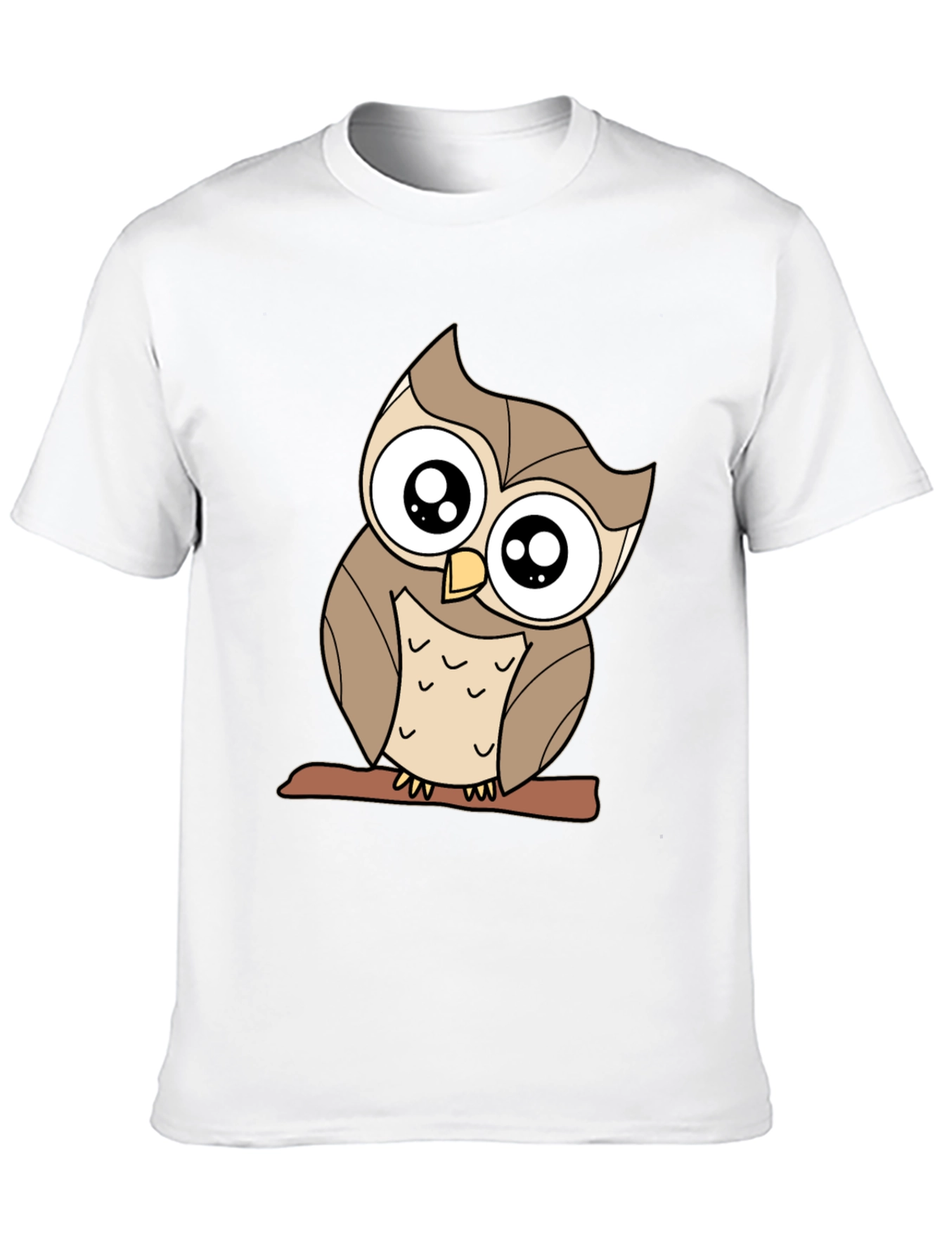 Cute Owl Graphic Tee - Black Cotton Blend