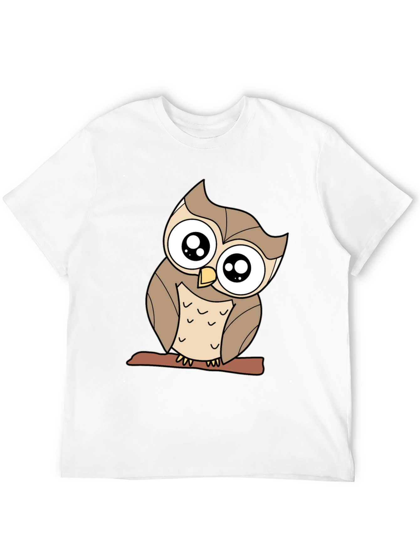 Cute Owl Graphic Tee - Black Cotton Blend