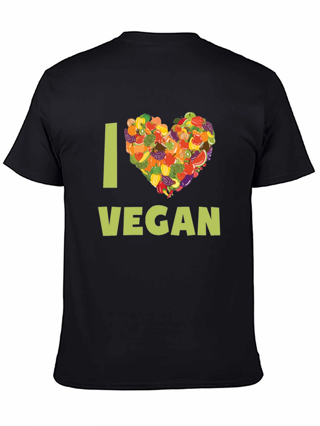 I Heart Vegan T-Shirt - Fruit & Vegetable Design
