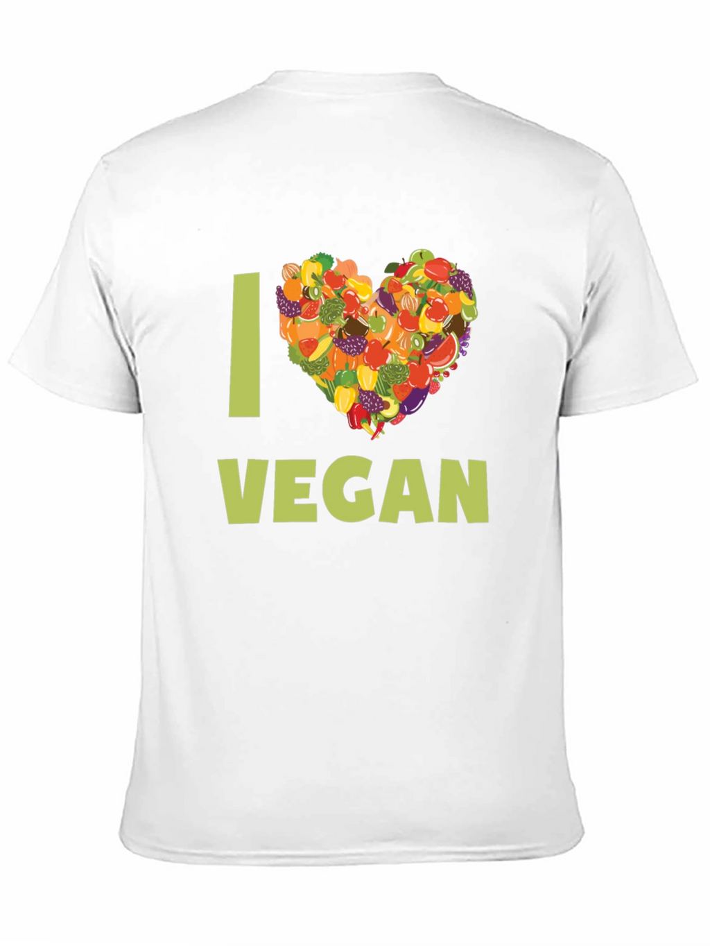 I Heart Vegan T-Shirt - Fruit & Vegetable Design