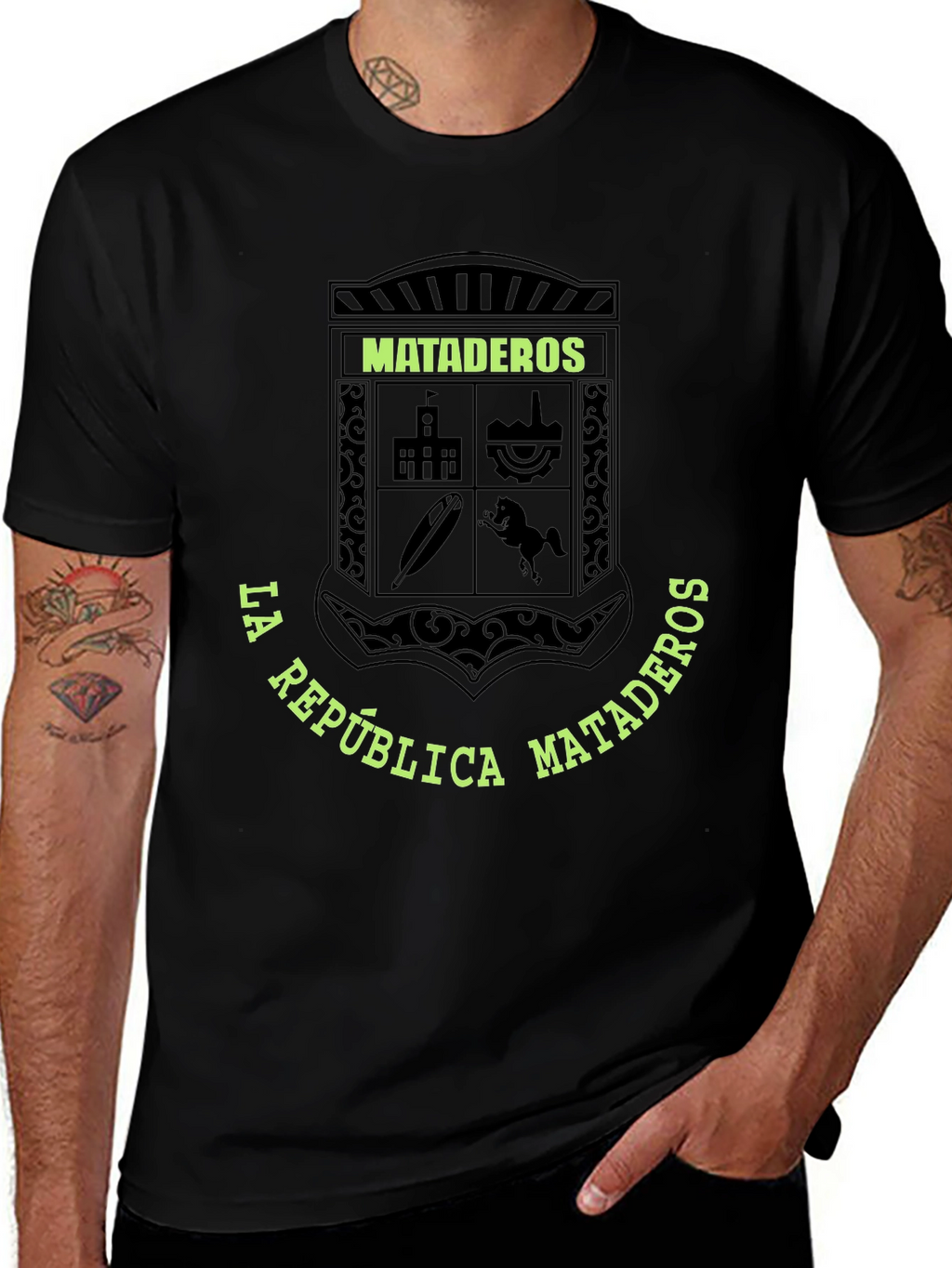 Mataderos Crest Graphic Tee - Black