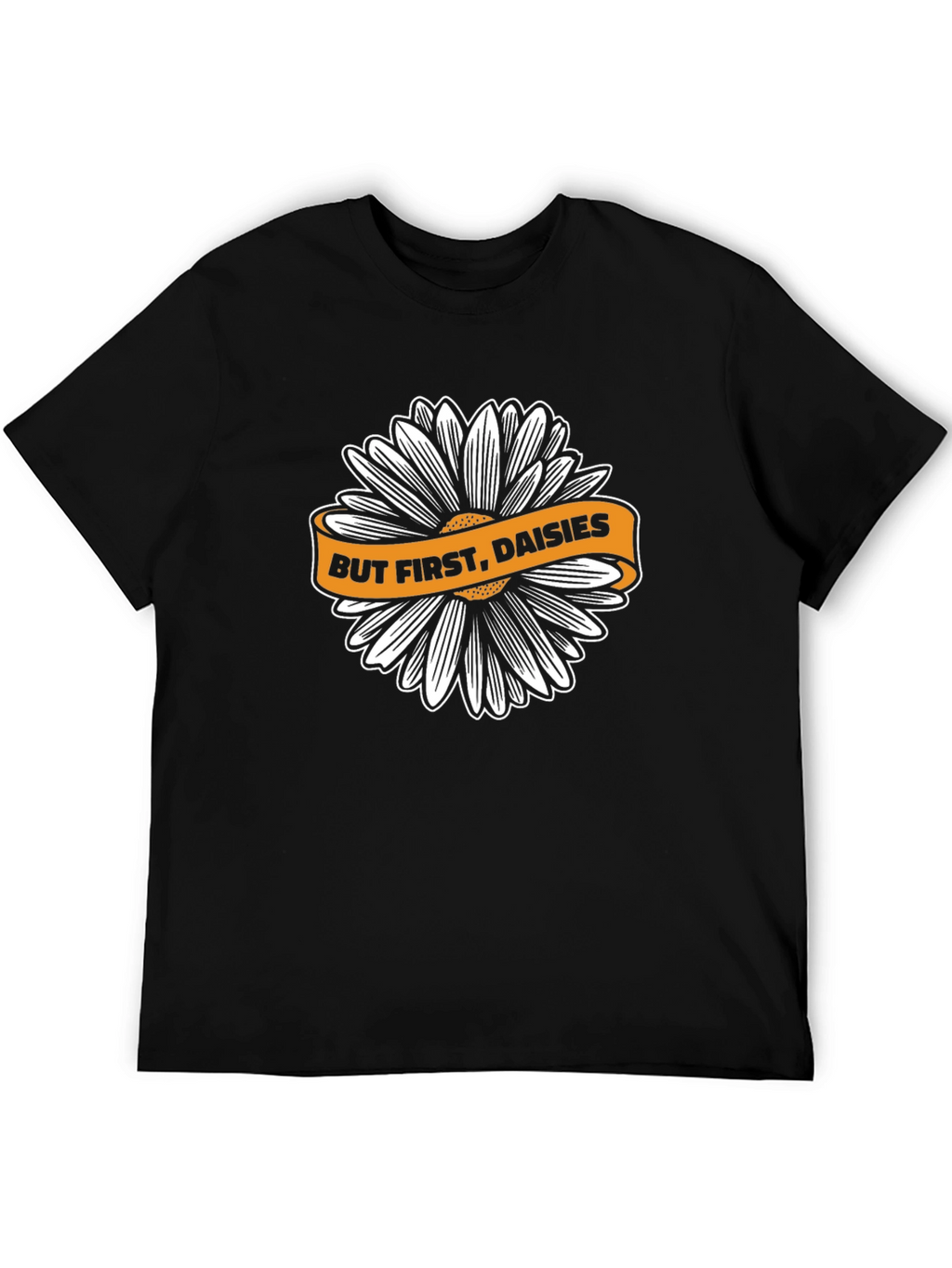But First Daisies Black T-Shirt