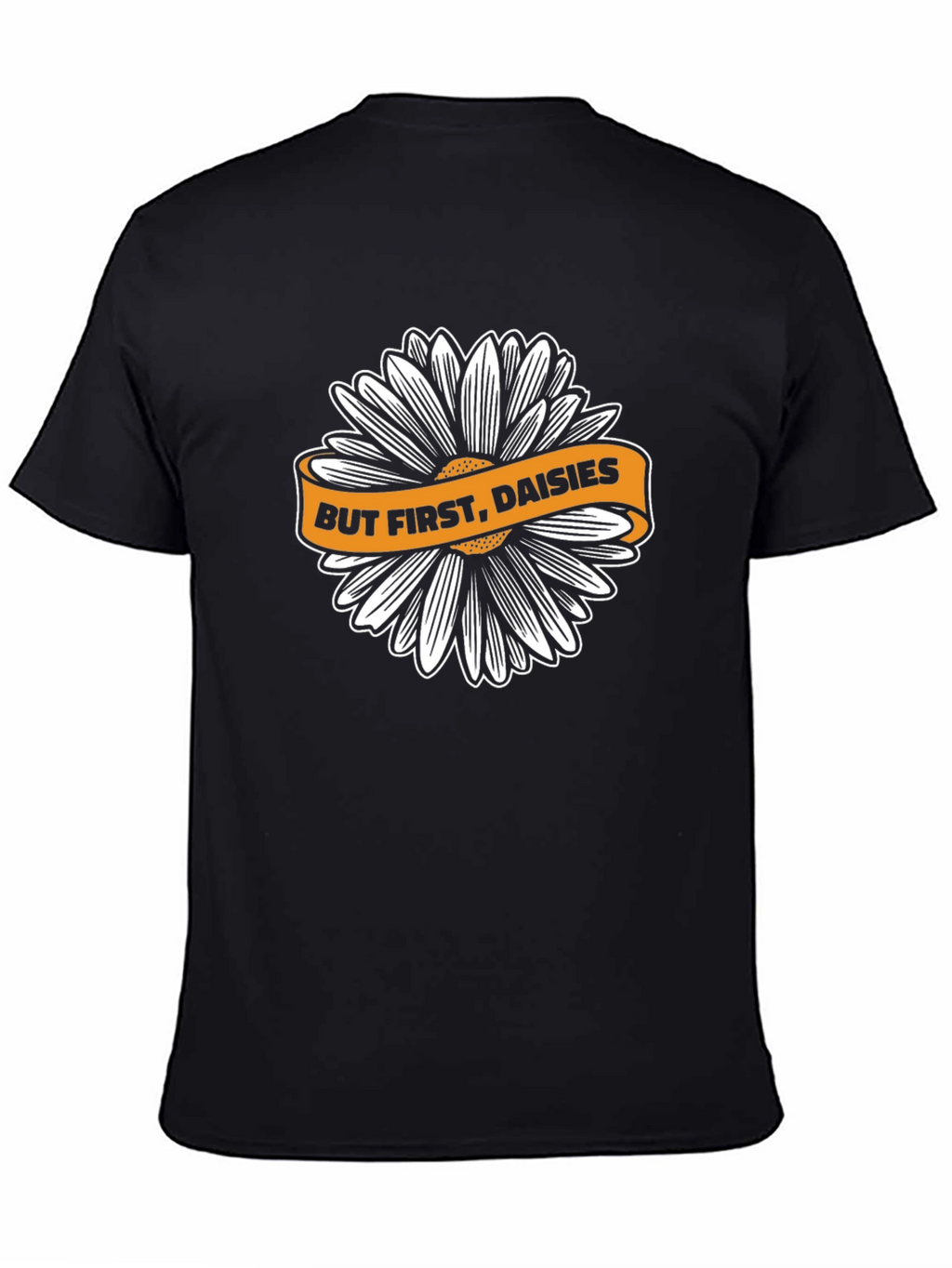 But First Daisies Black T-Shirt