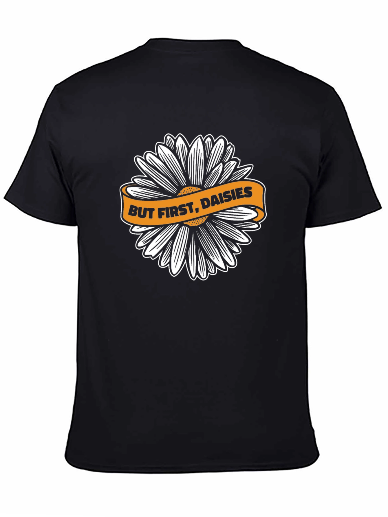 But First Daisies Black T-Shirt