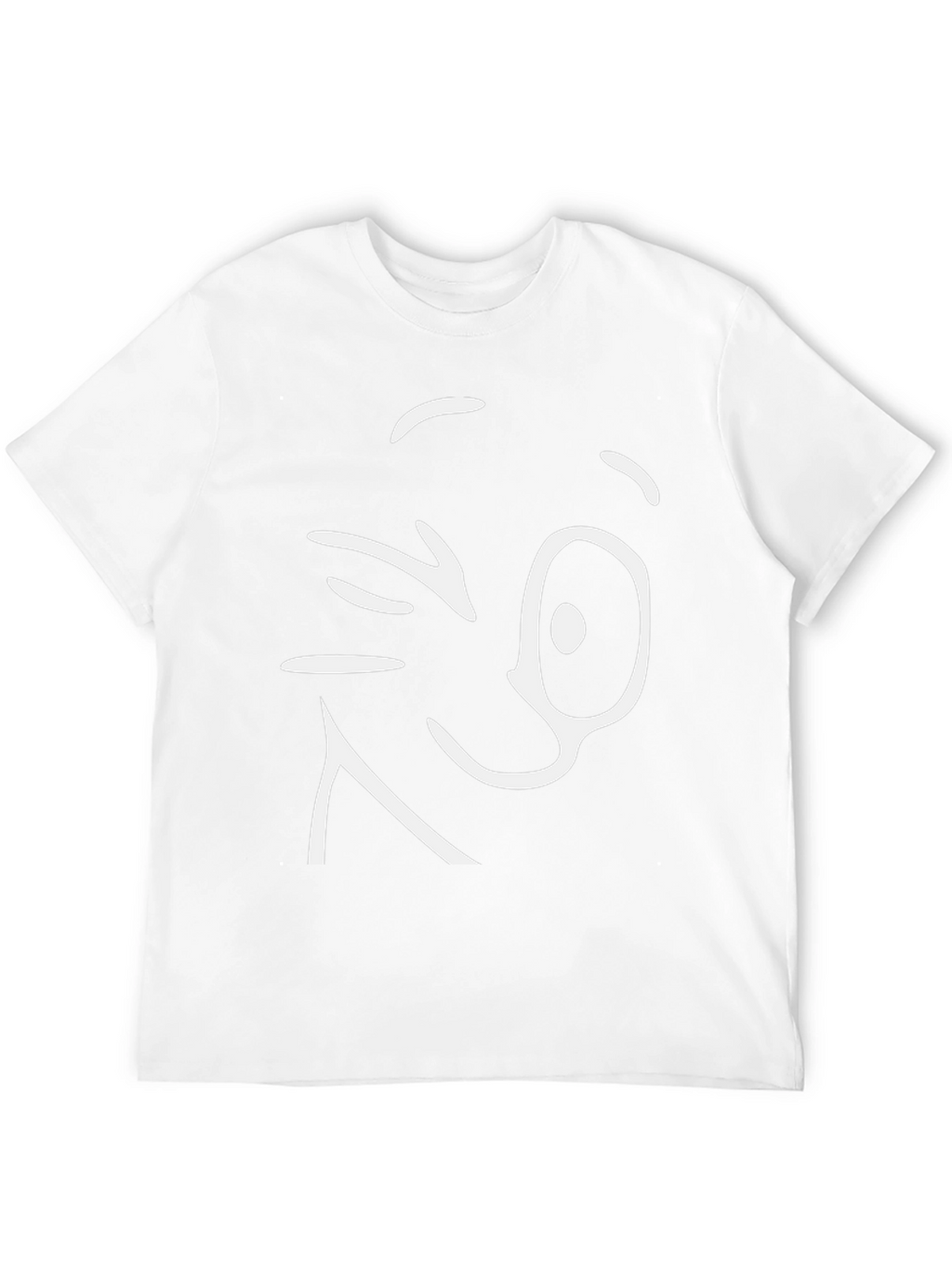 Winking Face Graphic Tee - Black Cotton T-Shirt