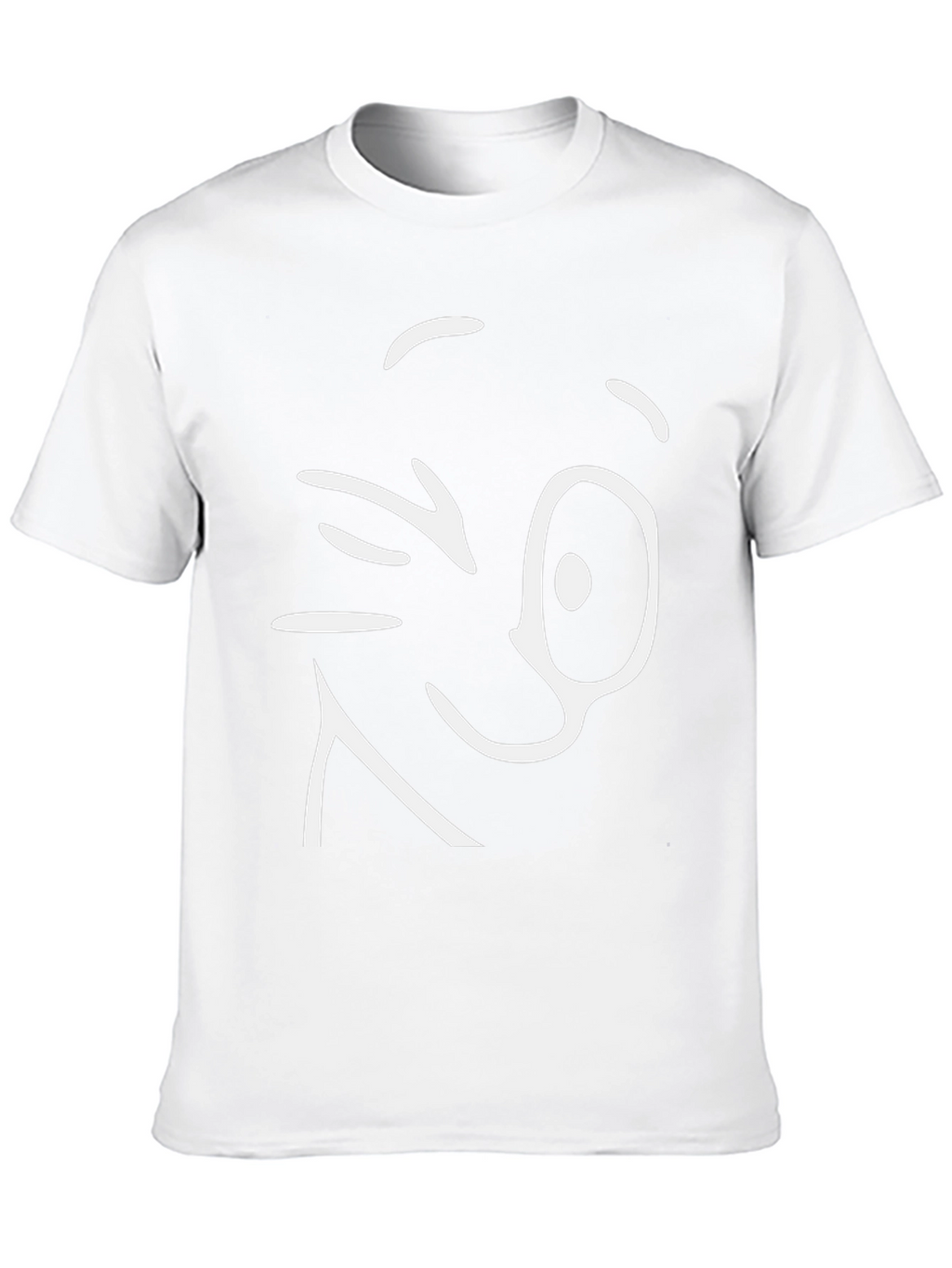 Winking Face Graphic Tee - Black Cotton T-Shirt