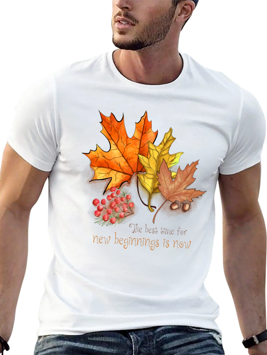 Fall Leaves & Berries T-Shirt - New Beginnings