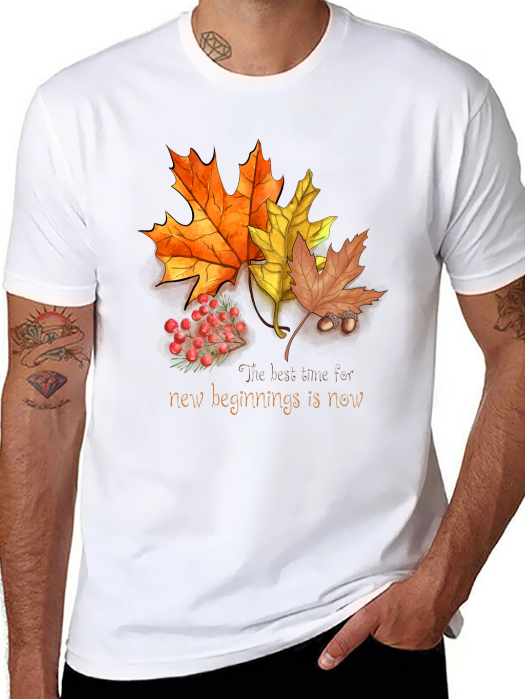 Fall Leaves & Berries T-Shirt - New Beginnings