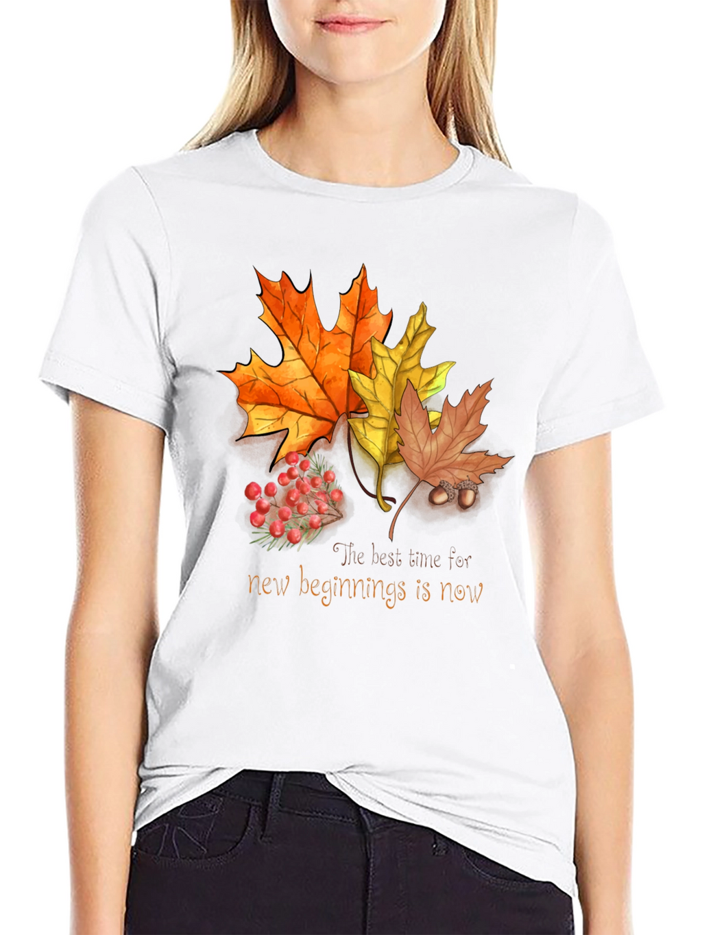 Fall Leaves & Berries T-Shirt - New Beginnings