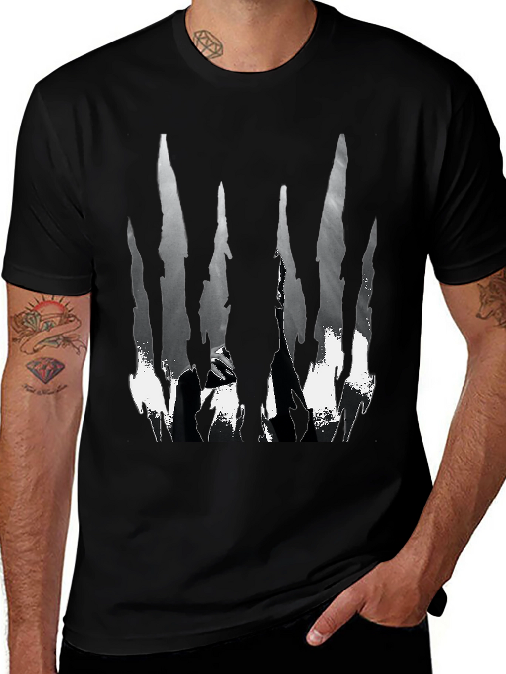 Abstract Black & White Graphic Tee