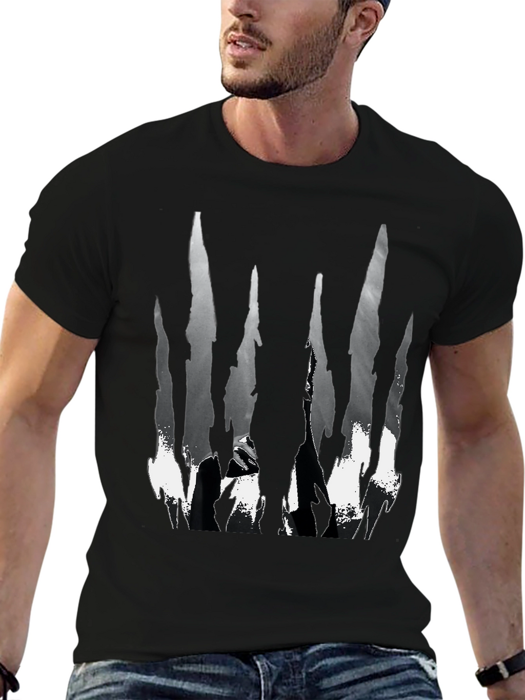 Abstract Black & White Graphic Tee