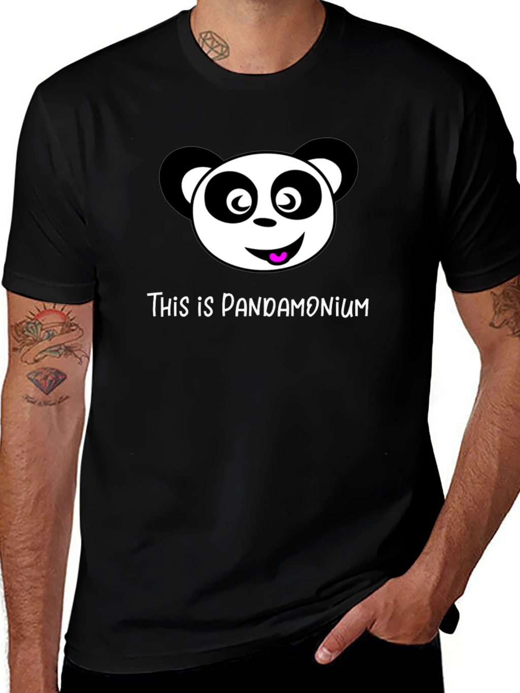 Pandamonium Black T-Shirt Panda Graphic Tee