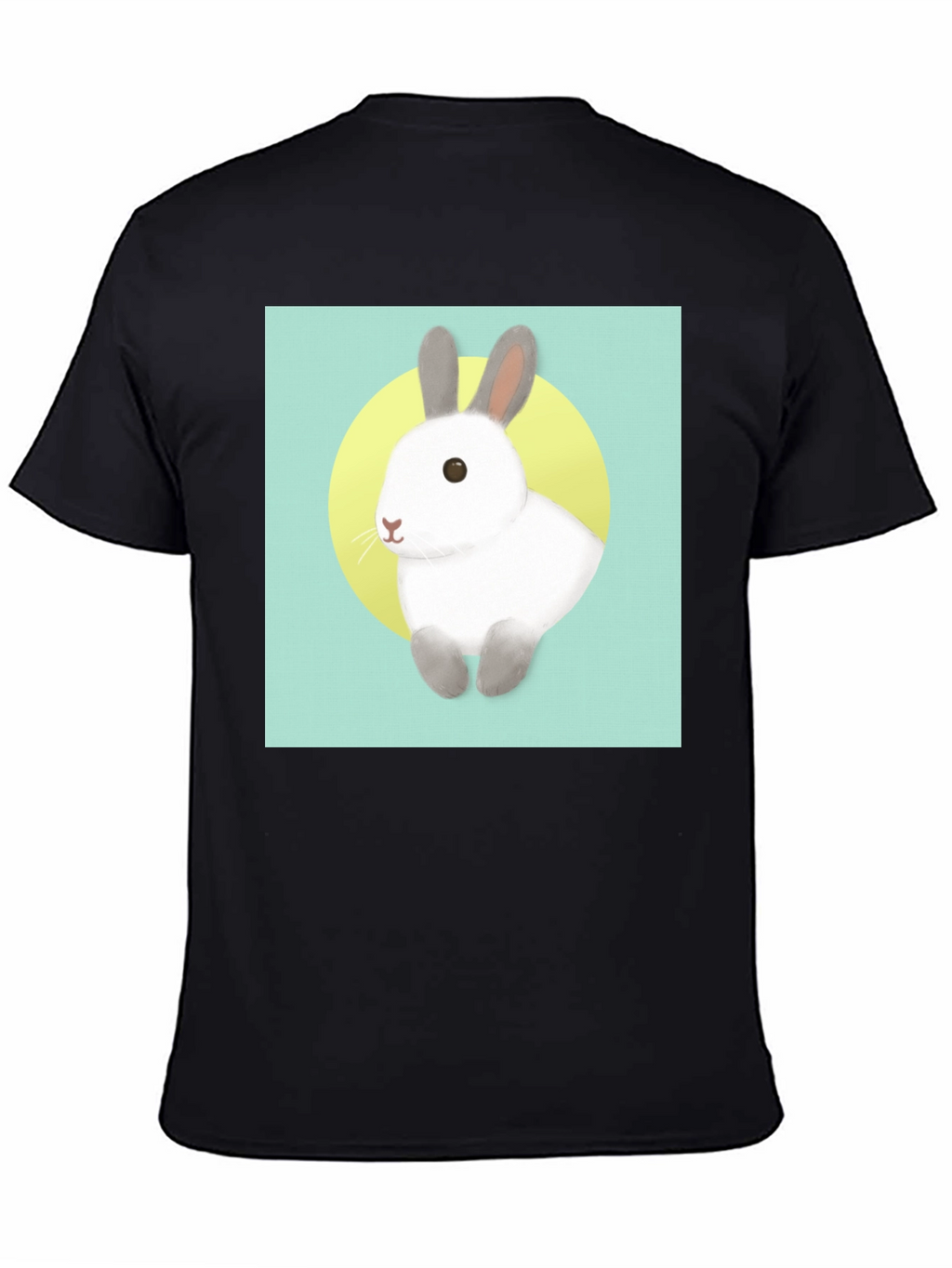 Cute Rabbit Graphic T-Shirt - Black