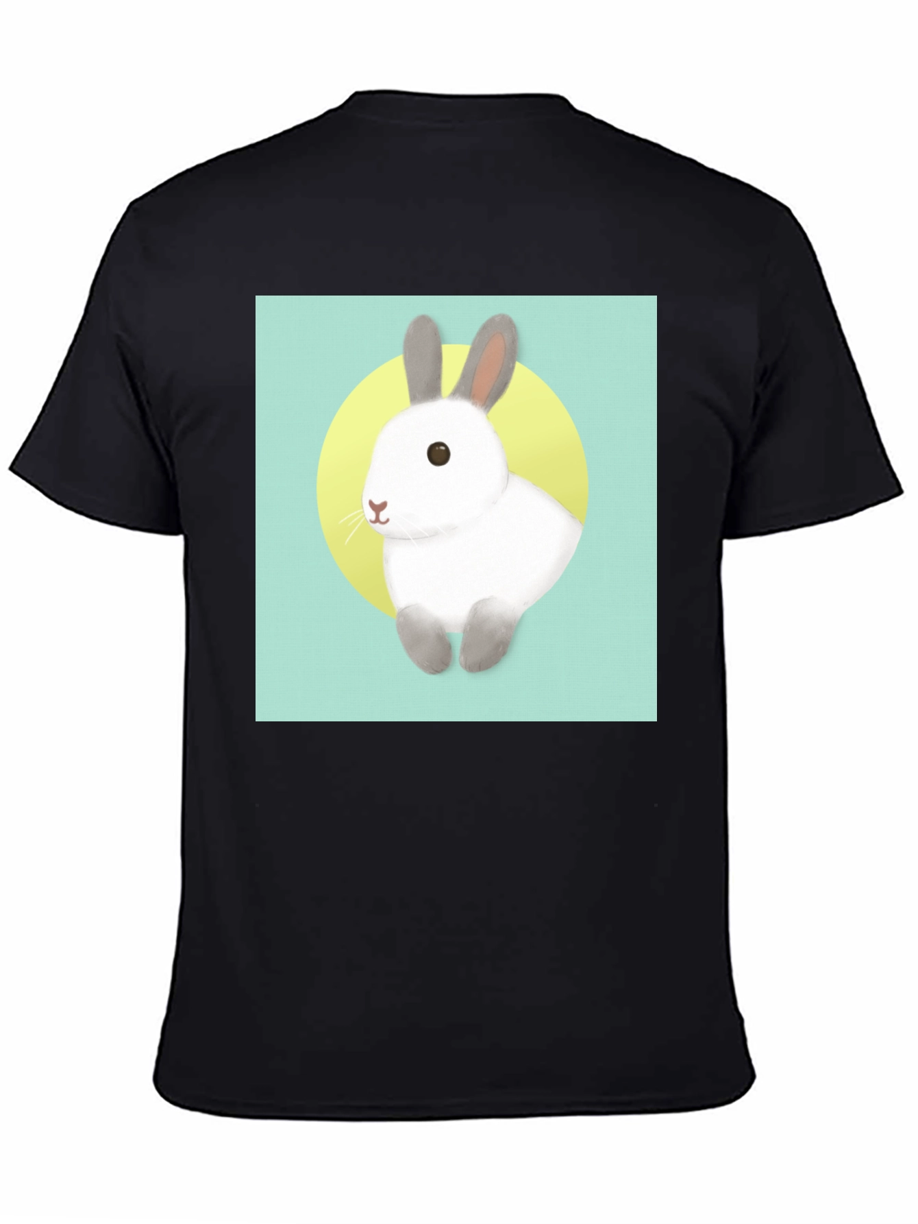 Cute Rabbit Graphic T-Shirt - Black
