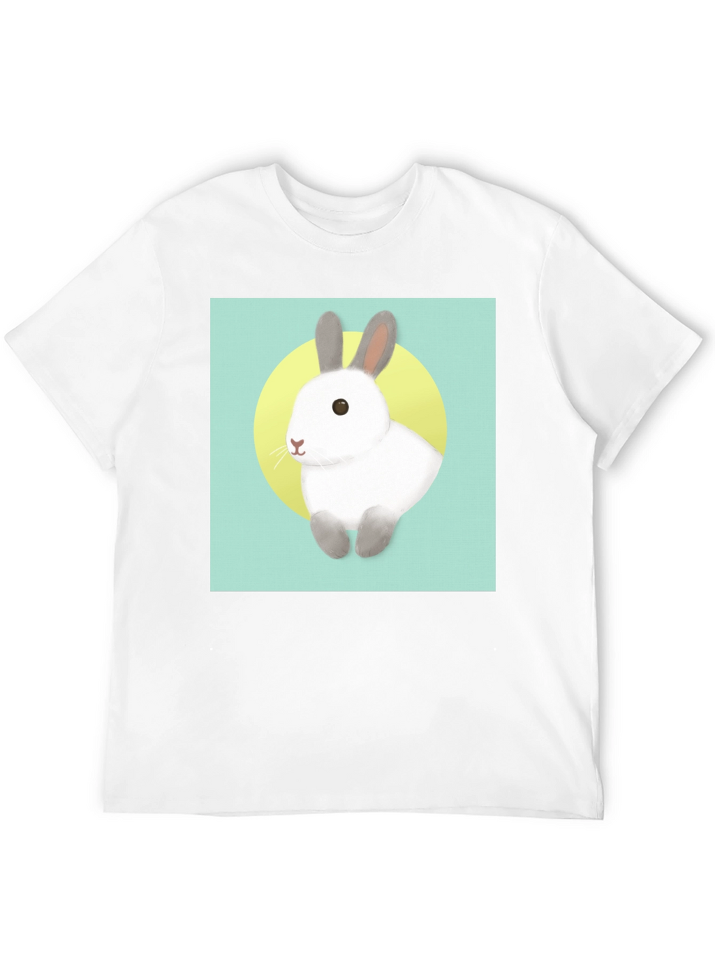 Cute Rabbit Graphic T-Shirt - Black