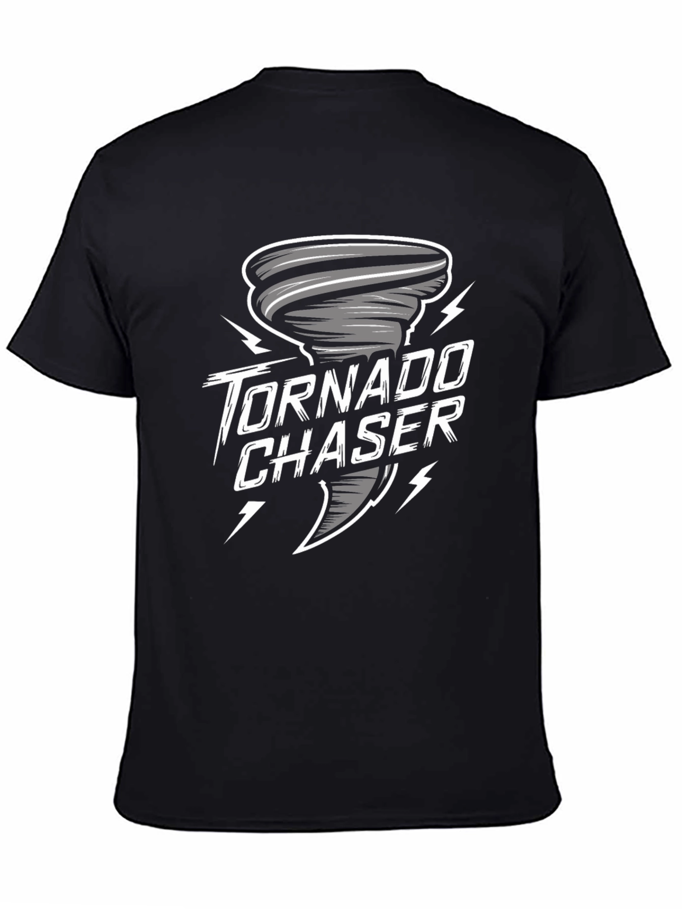 Tornado Chaser Graphic Tee - Black Cotton T-Shirt