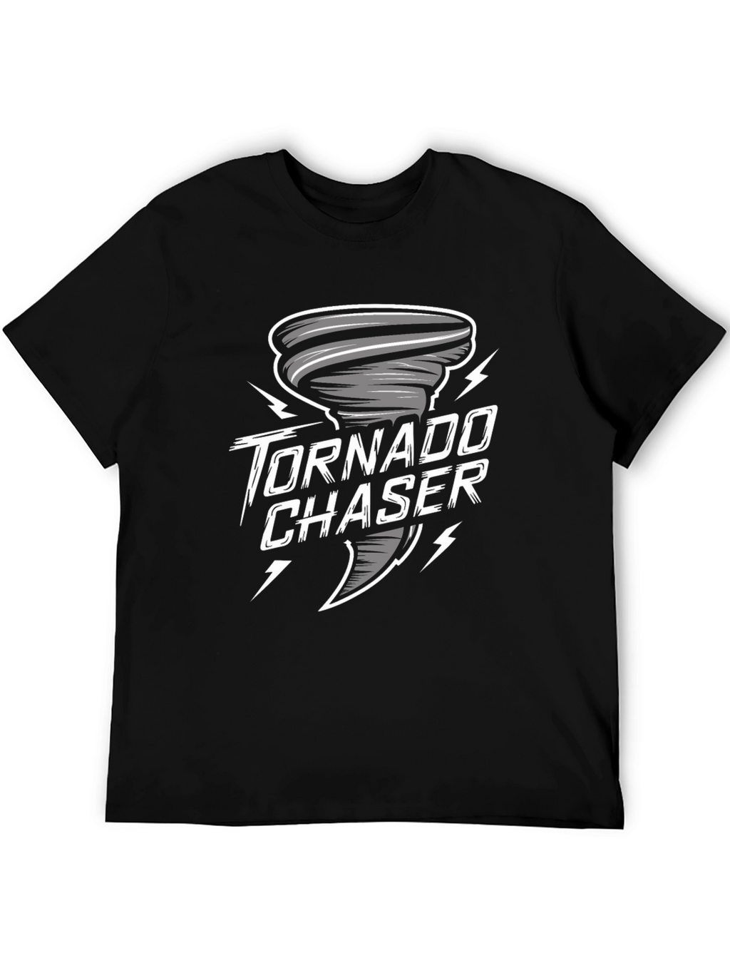 Tornado Chaser Graphic Tee - Black Cotton T-Shirt