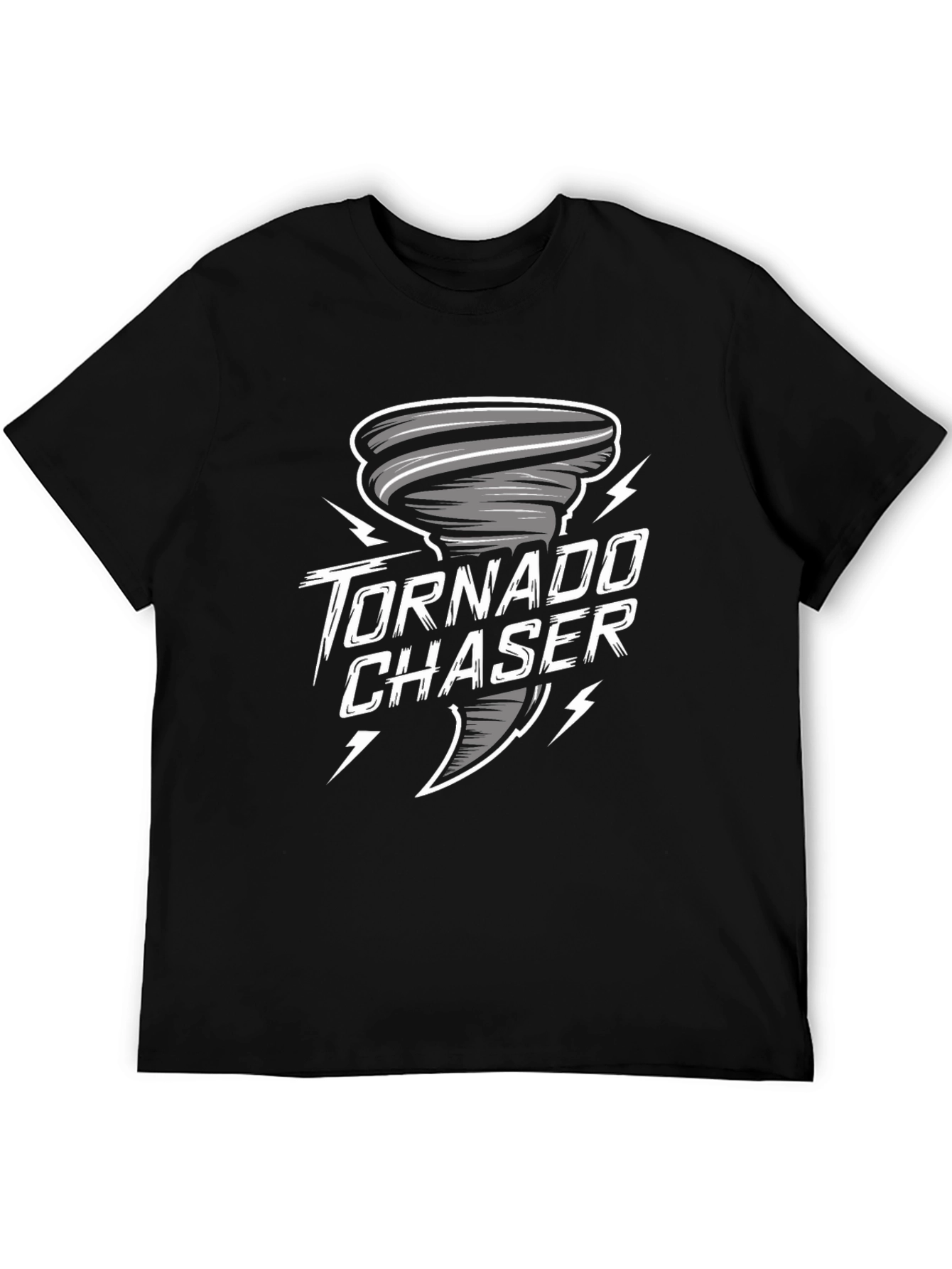 Tornado Chaser Graphic Tee - Black Cotton T-Shirt