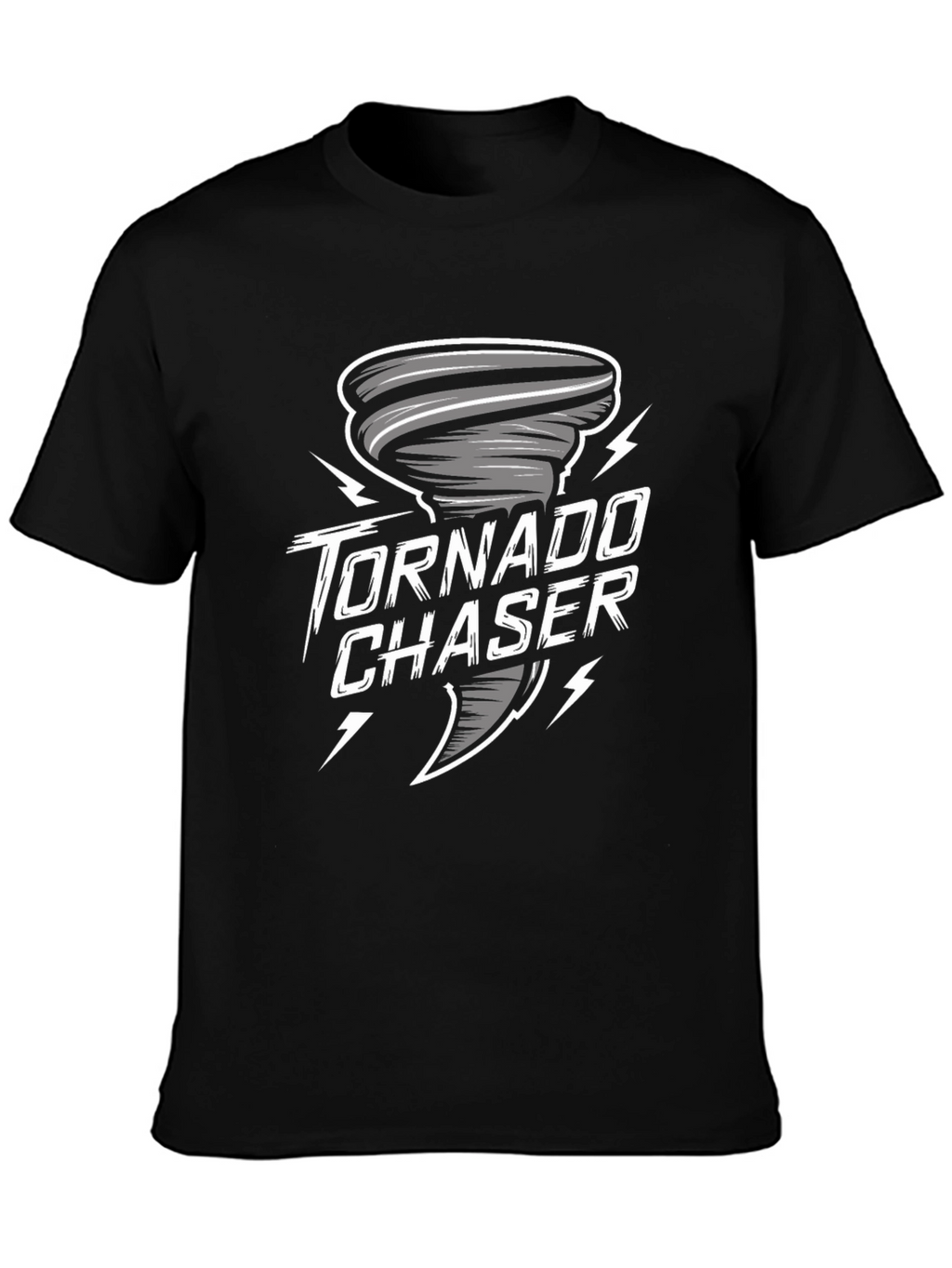 Tornado Chaser Graphic Tee - Black Cotton T-Shirt