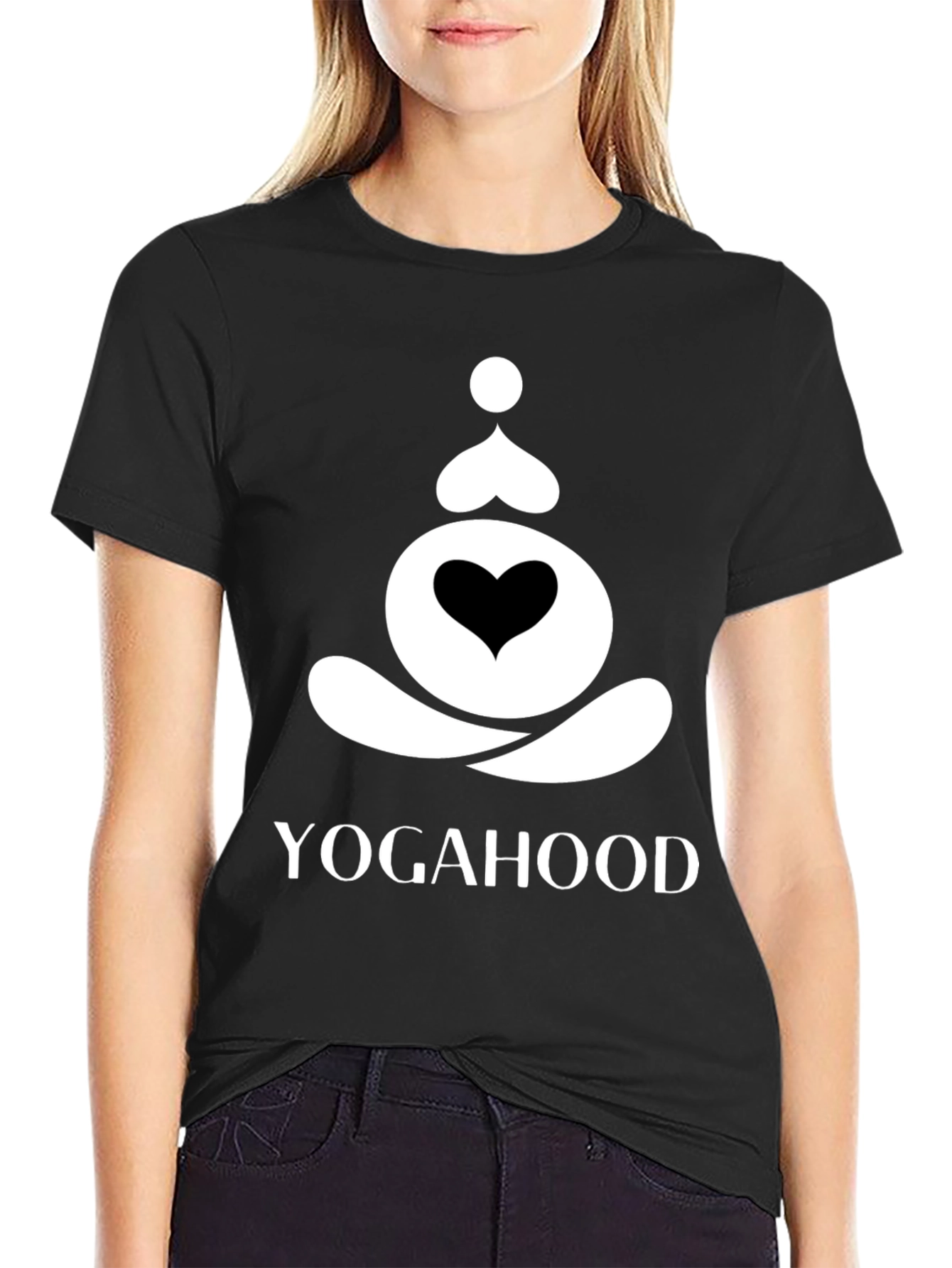 Yogahood Black T-Shirt Yoga Meditation