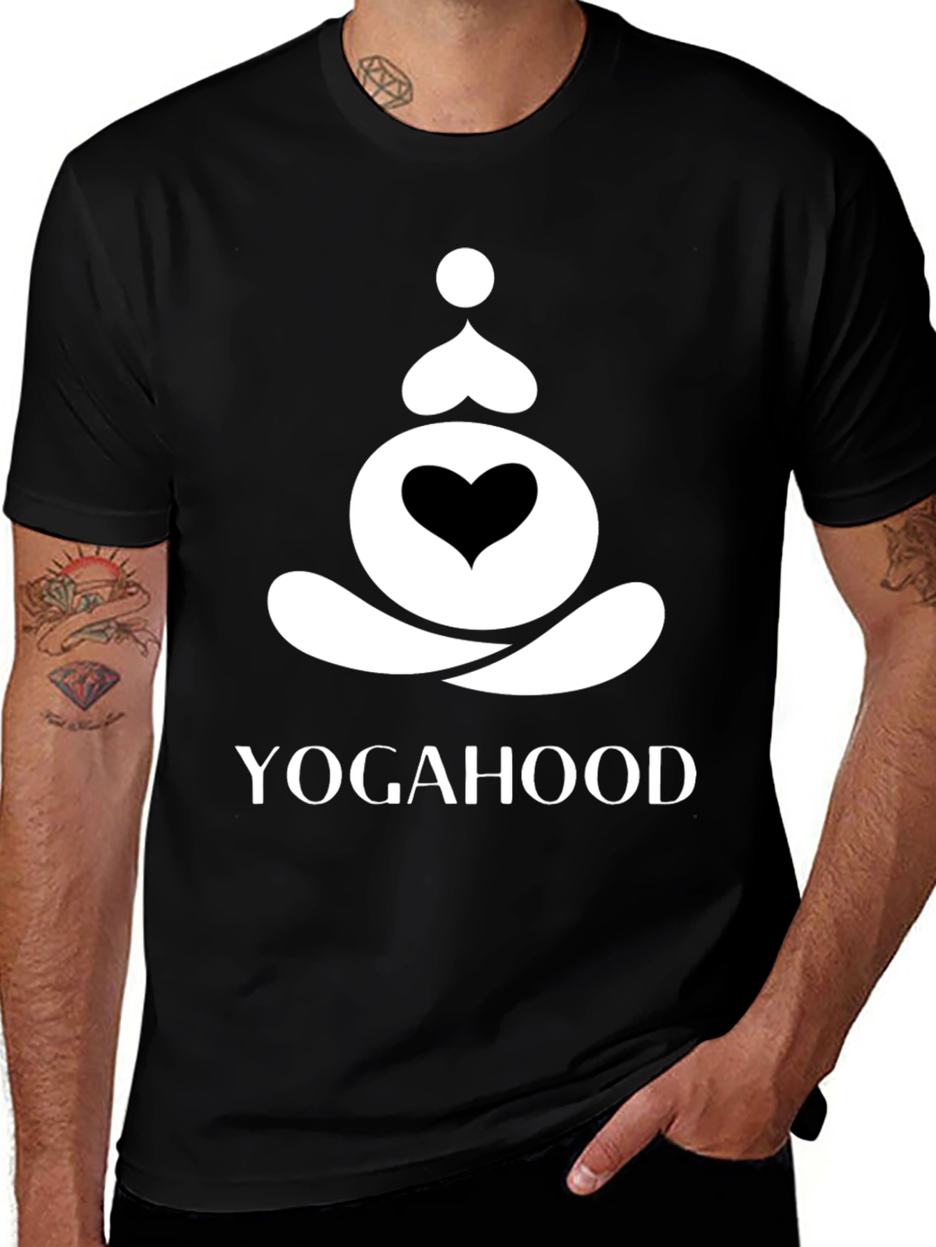 Yogahood Black T-Shirt Yoga Meditation