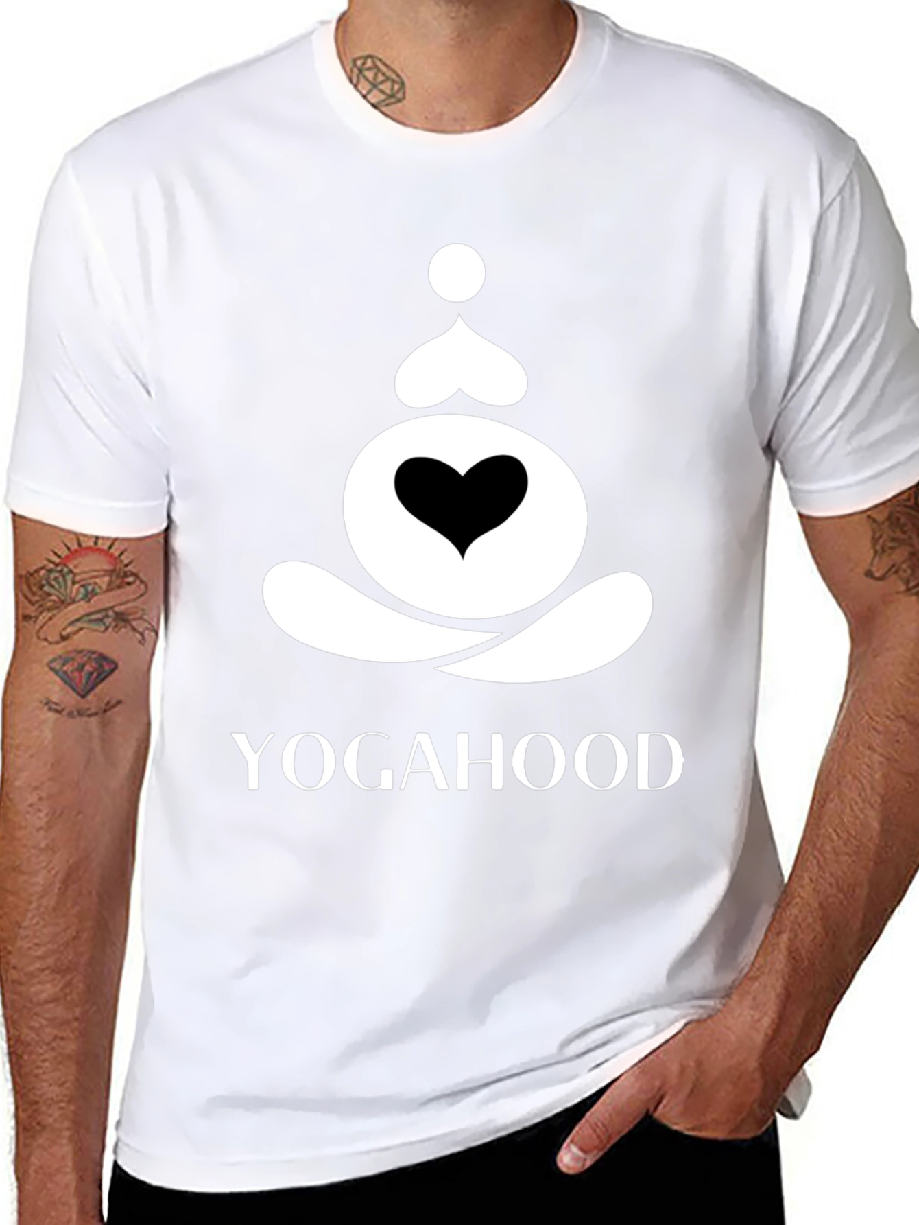 Yogahood Black T-Shirt Yoga Meditation