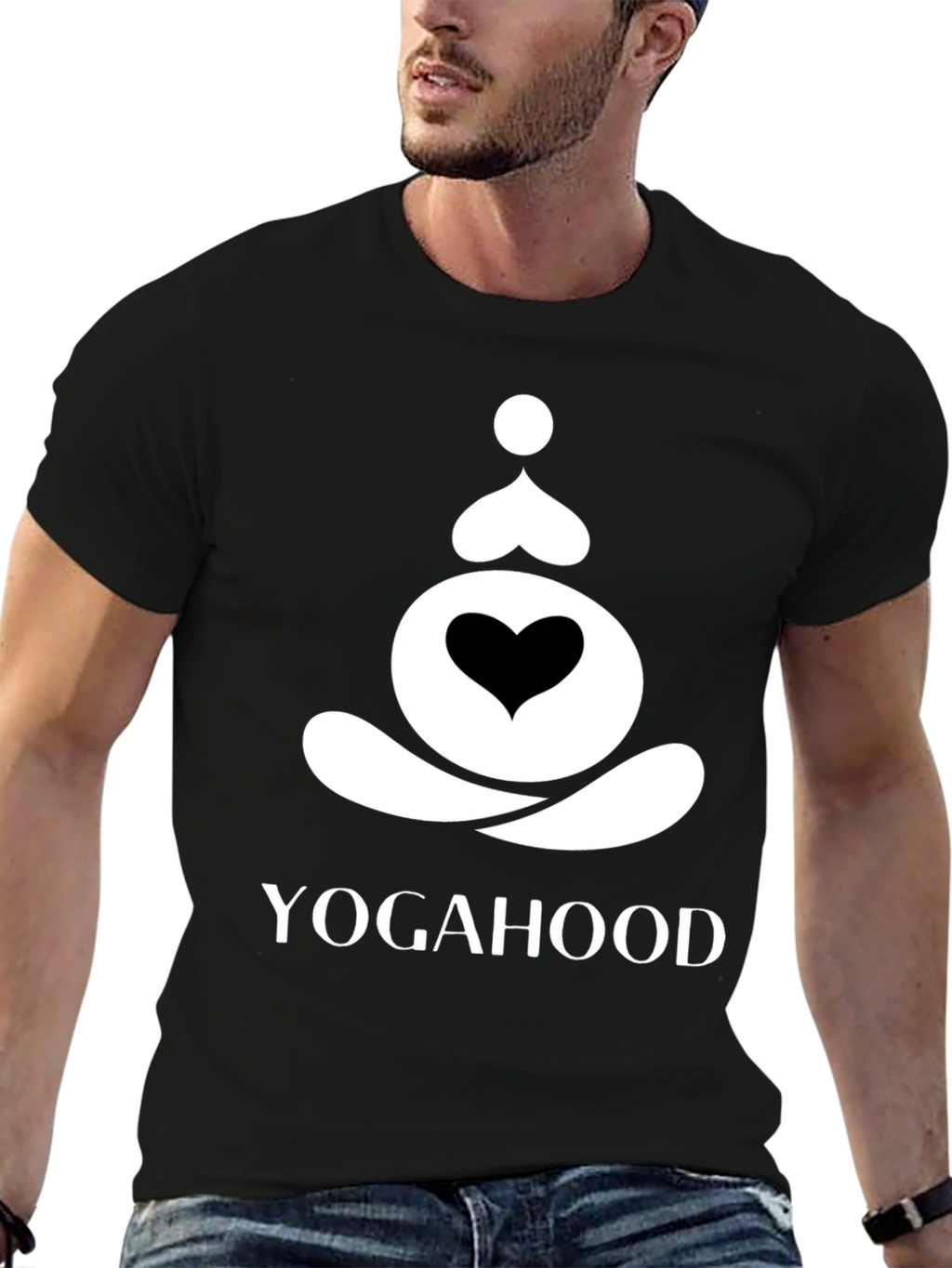 Yogahood Black T-Shirt Yoga Meditation