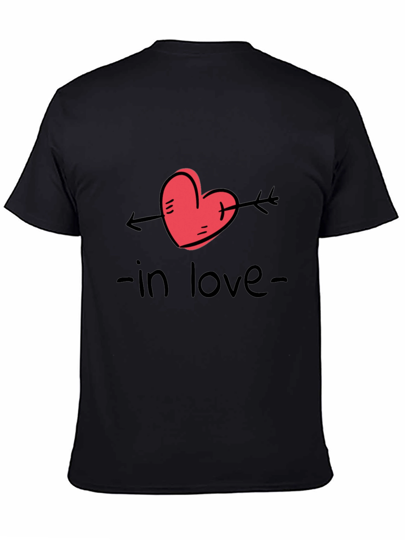 In Love Graphic Tee - Black Casual T-Shirt