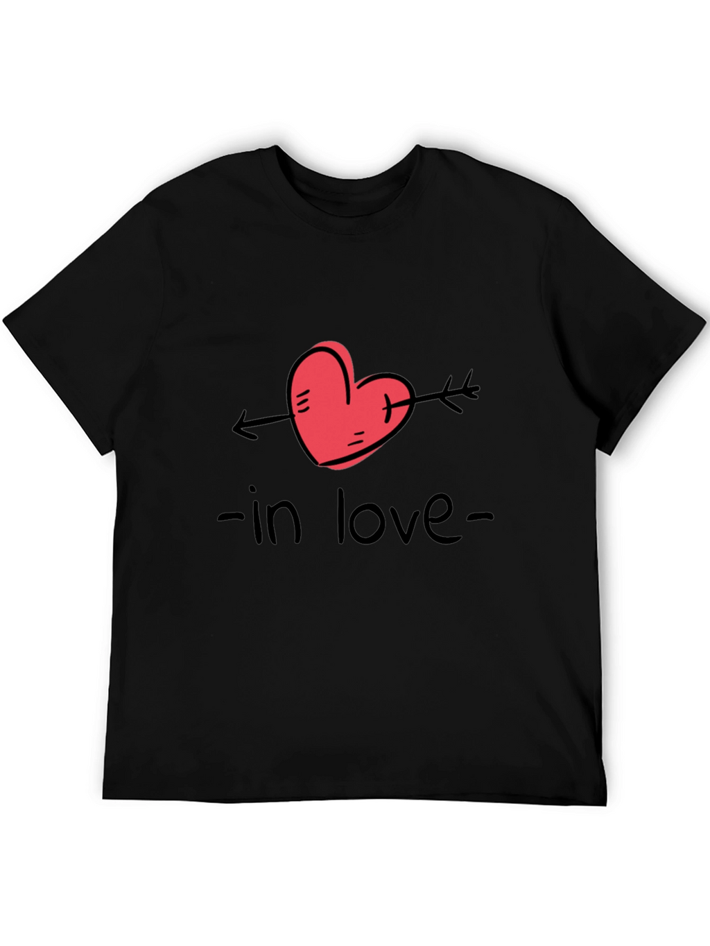 In Love Graphic Tee - Black Casual T-Shirt