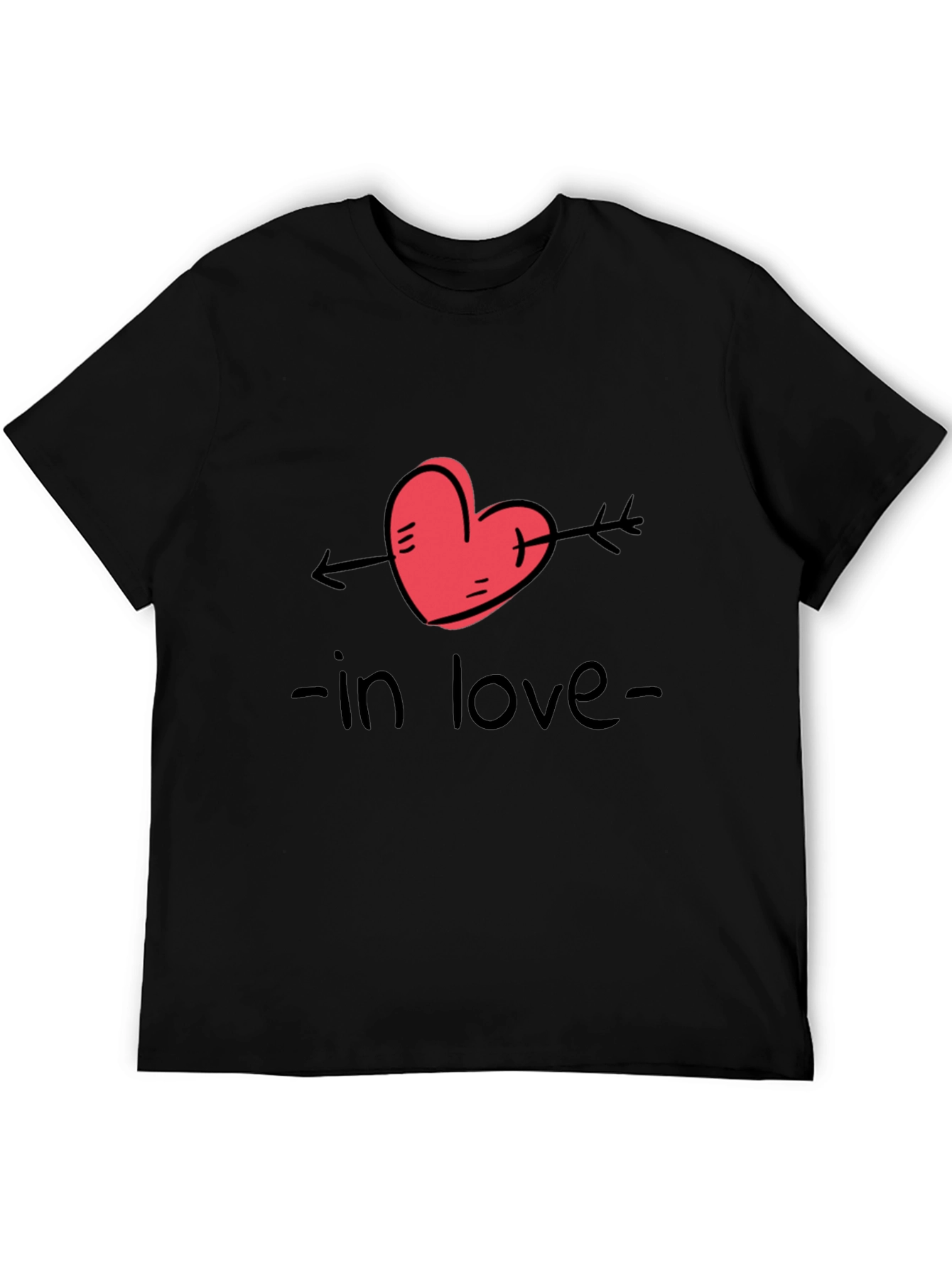 In Love Graphic Tee - Black Casual T-Shirt