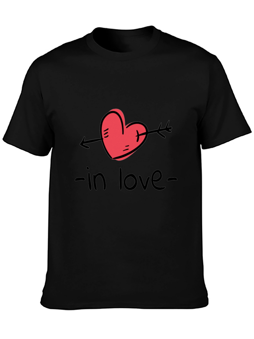 In Love Graphic Tee - Black Casual T-Shirt