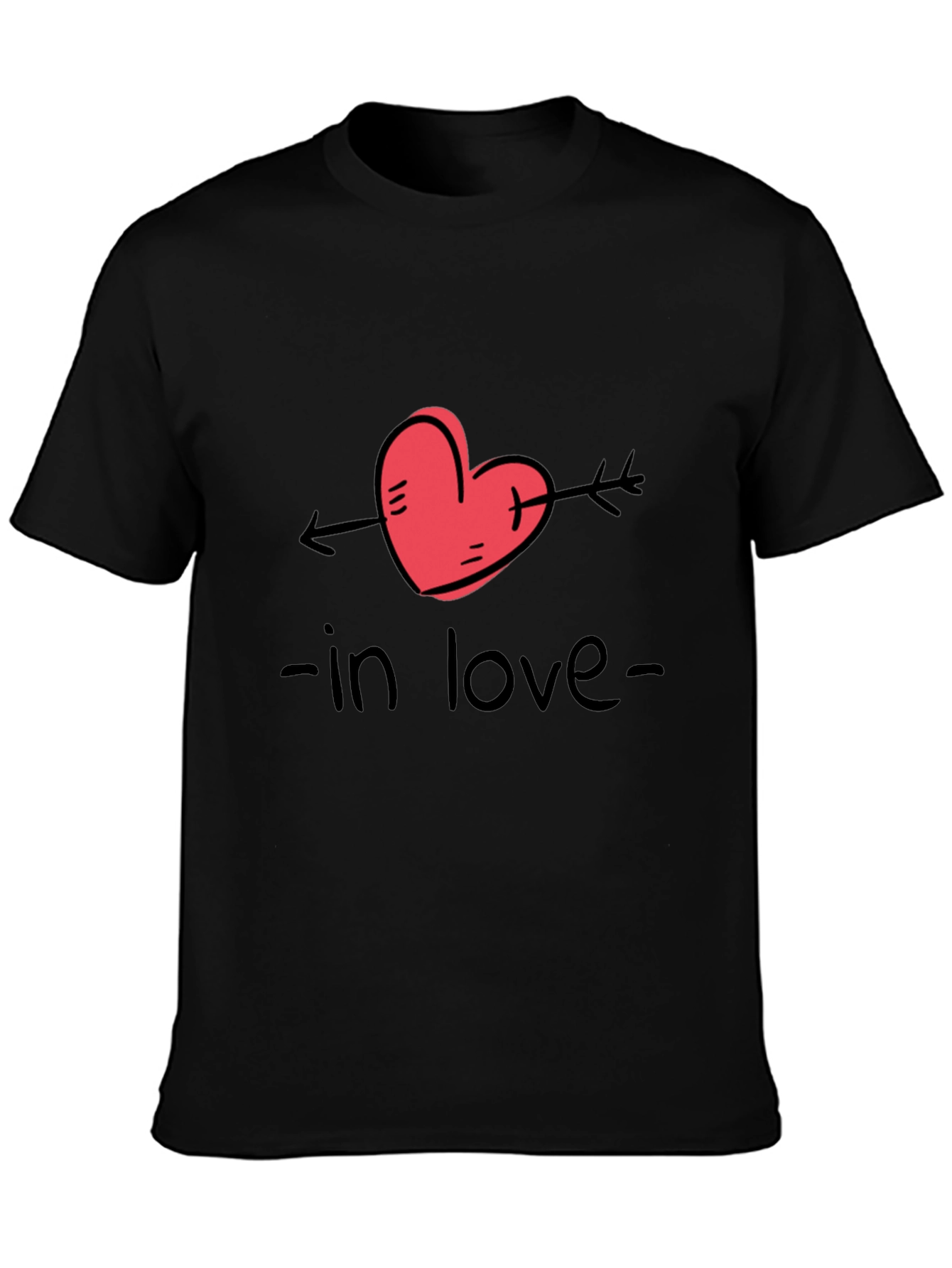 In Love Graphic Tee - Black Casual T-Shirt