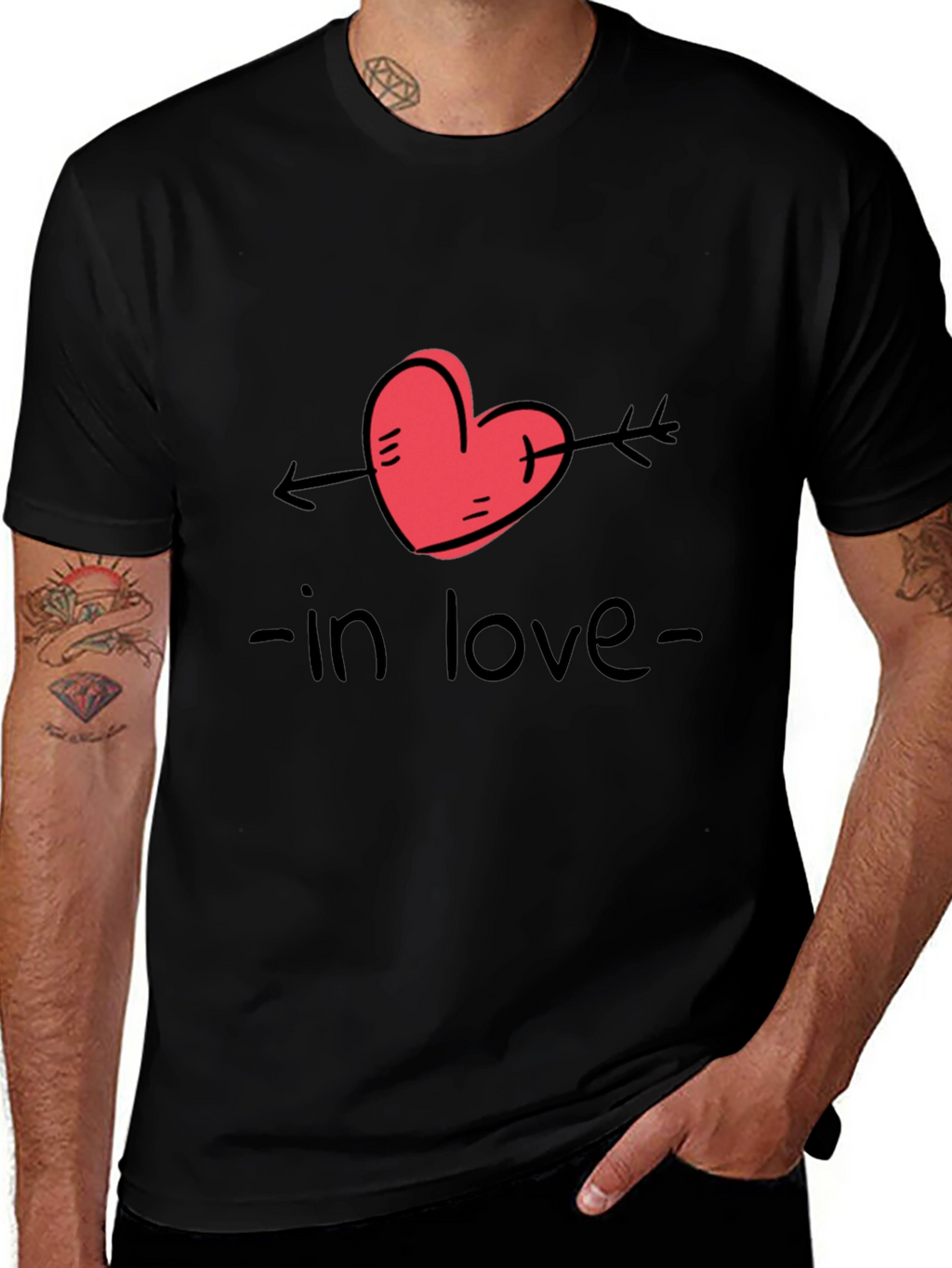 In Love Graphic Tee - Black Casual T-Shirt