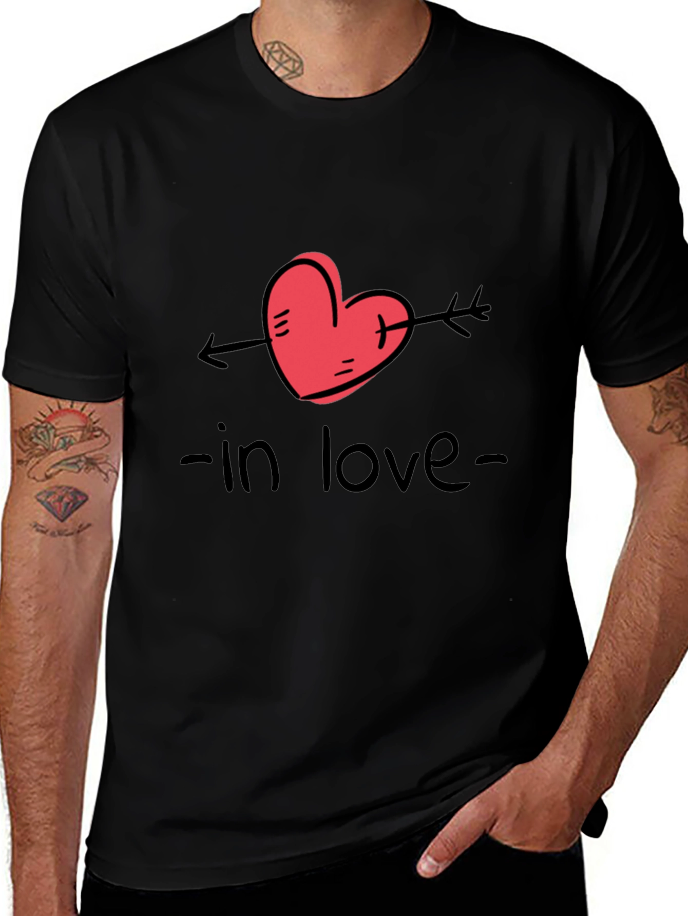 In Love Graphic Tee - Black Casual T-Shirt