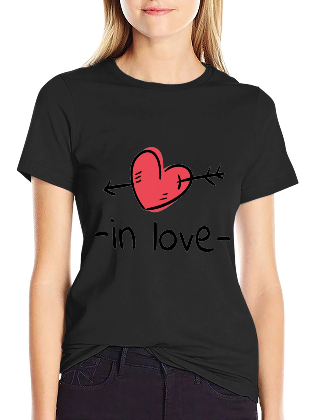 In Love Graphic Tee - Black Casual T-Shirt