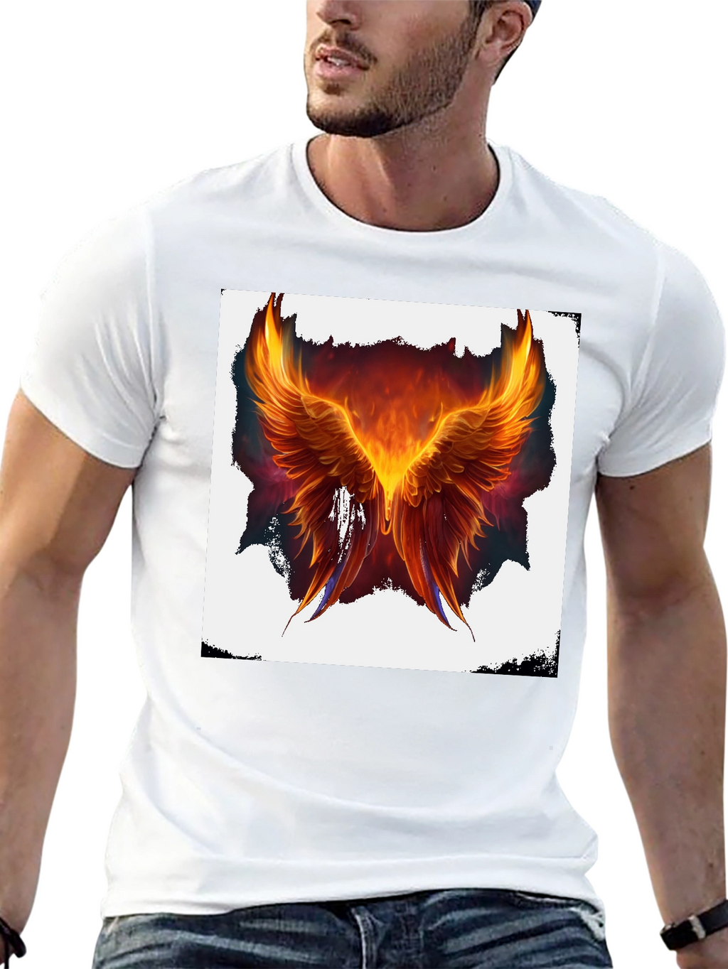 Phoenix Wings Graphic Black T-Shirt