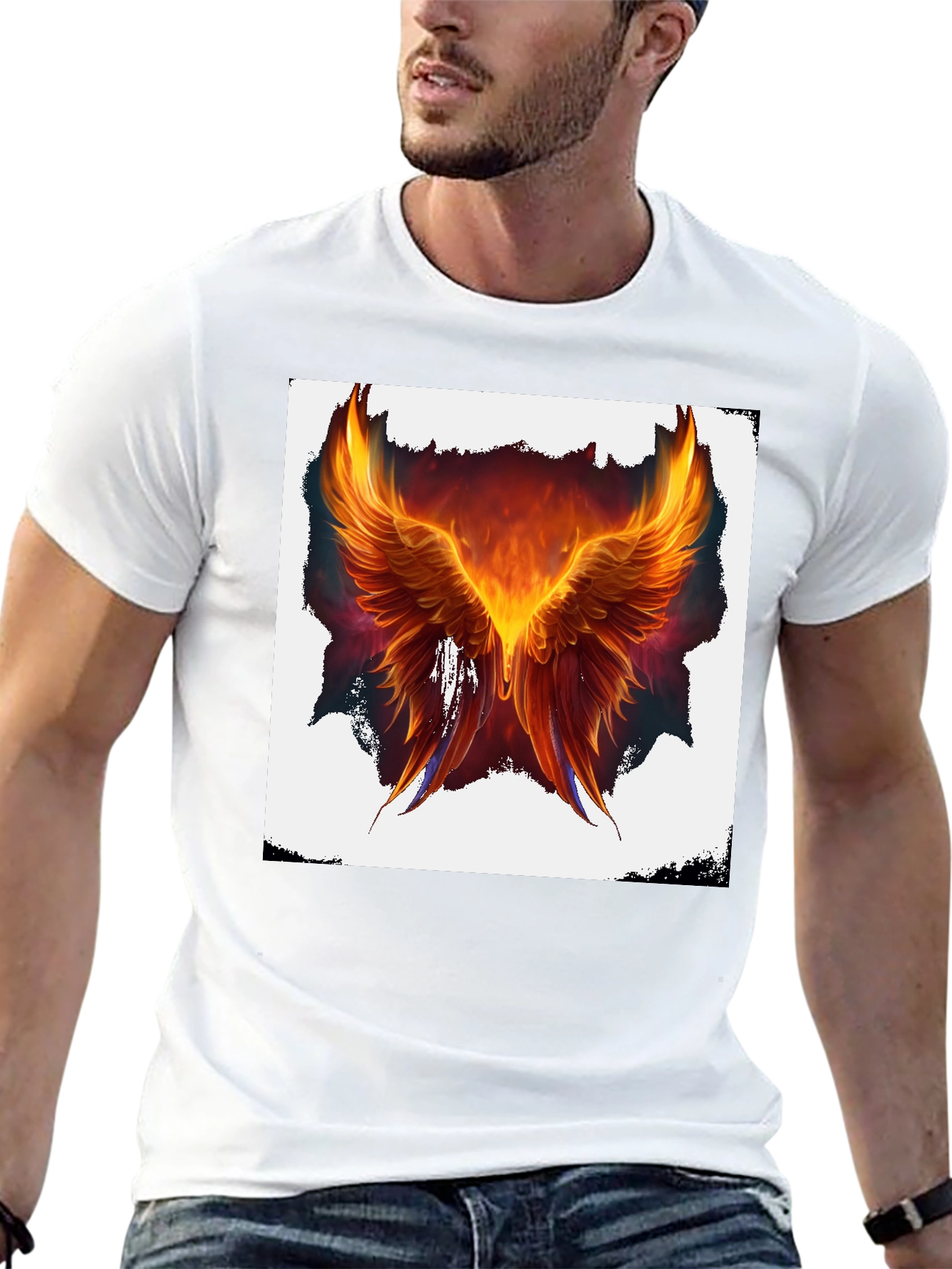 Phoenix Wings Graphic Black T-Shirt