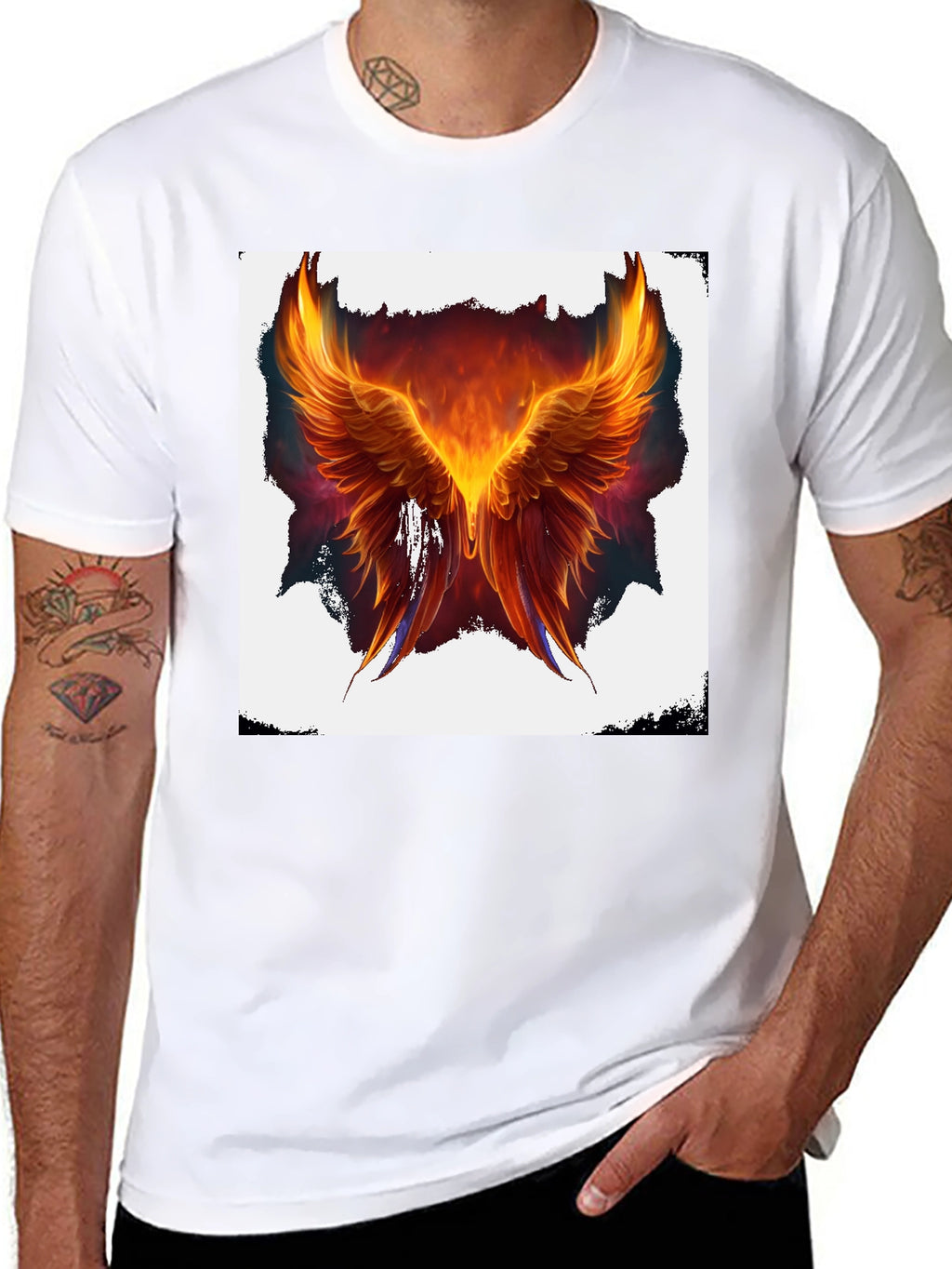Phoenix Wings Graphic Black T-Shirt