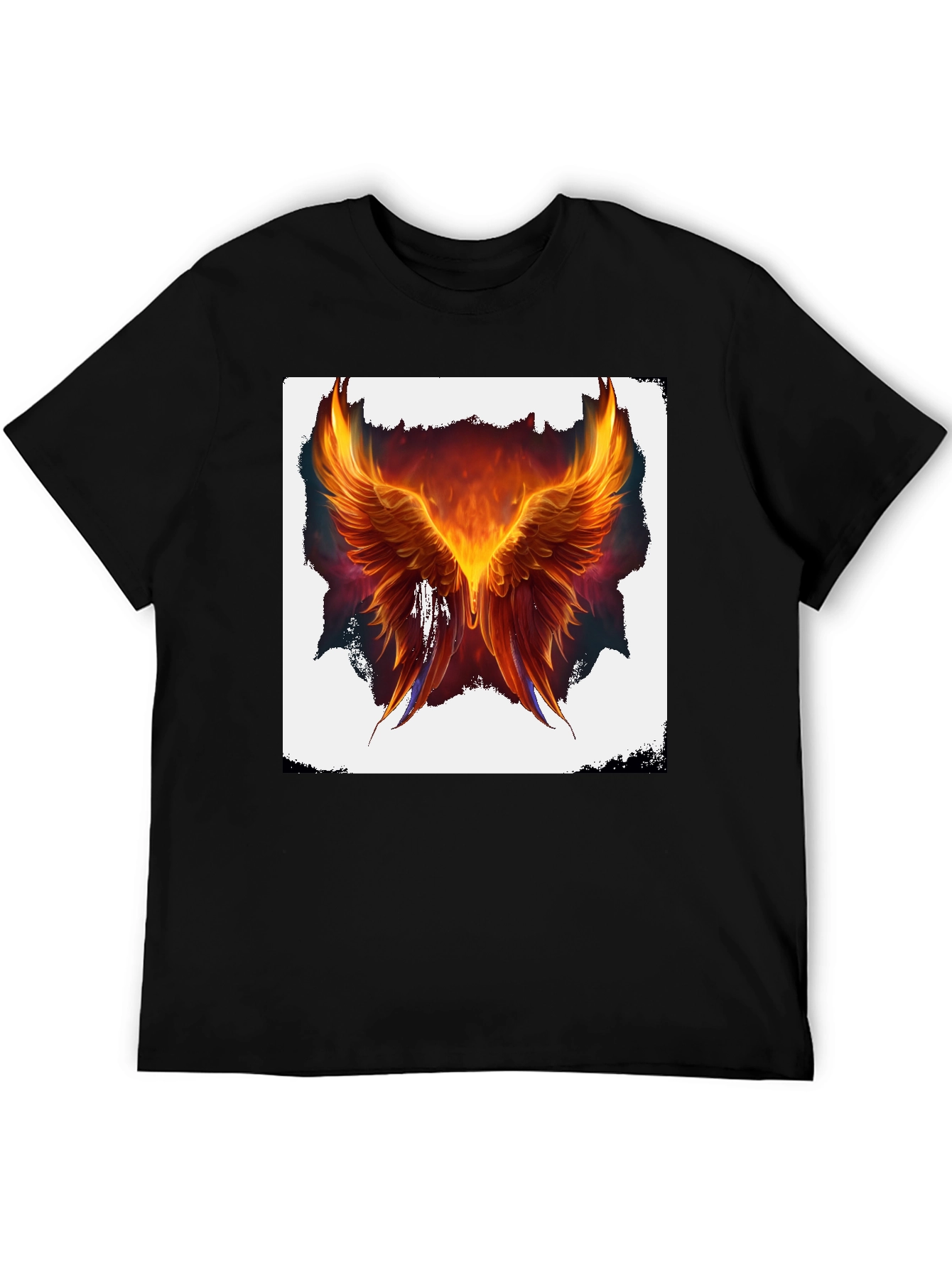 Phoenix Wings Graphic Black T-Shirt