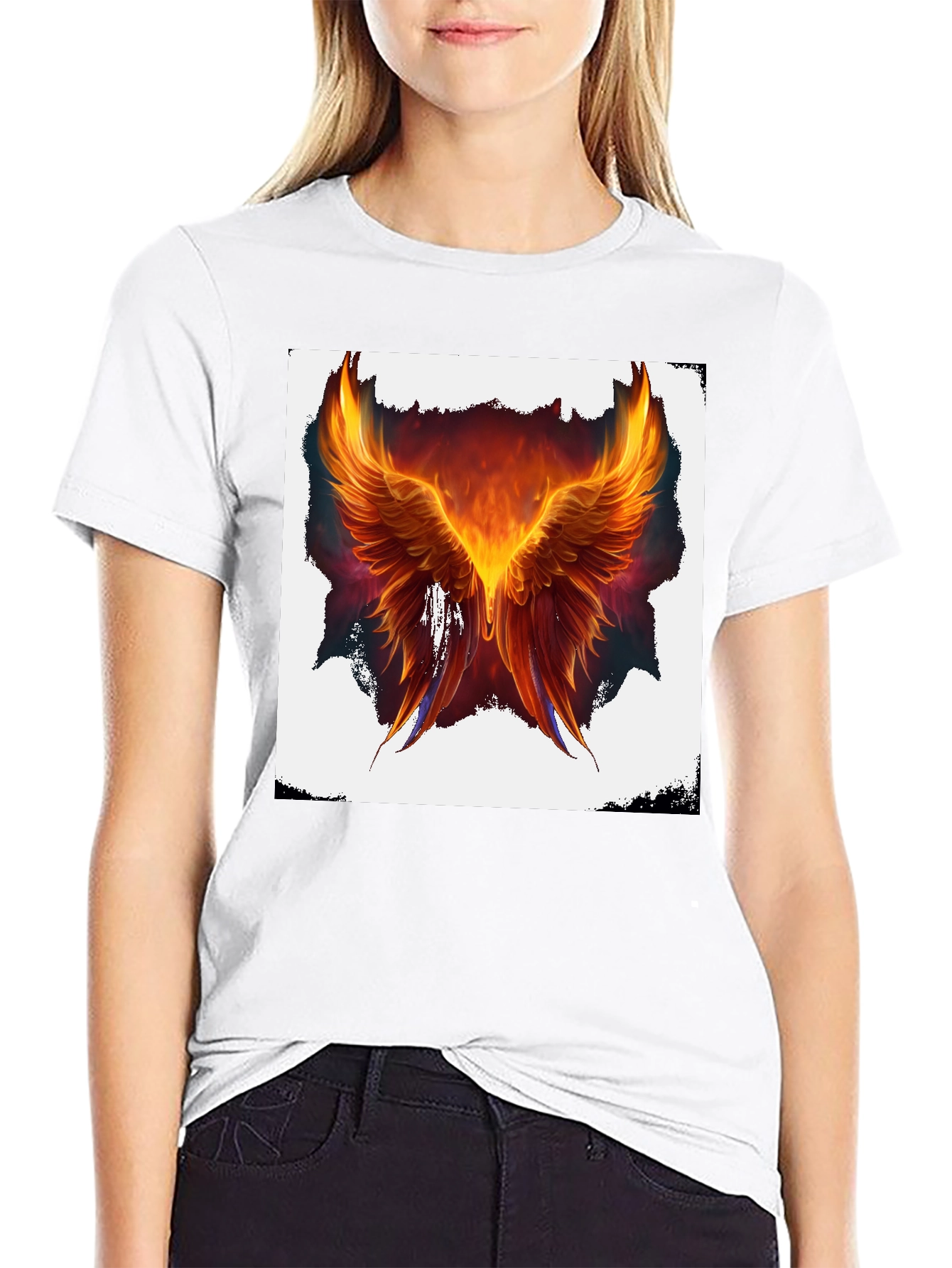 Phoenix Wings Graphic Black T-Shirt