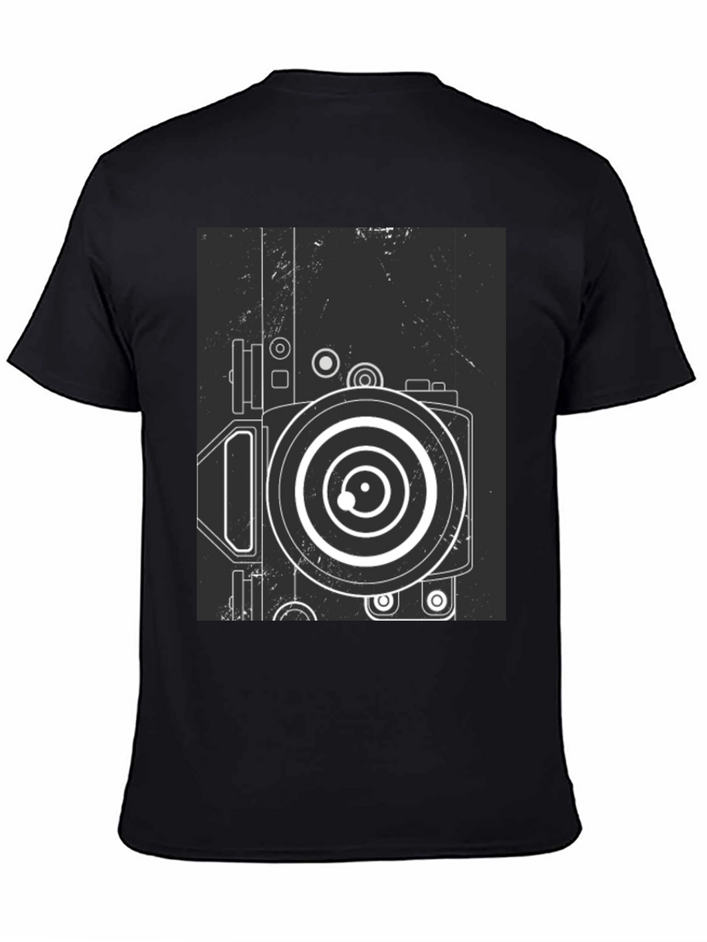 Retro Camera Graphic Tee - Modern Black T-Shirt