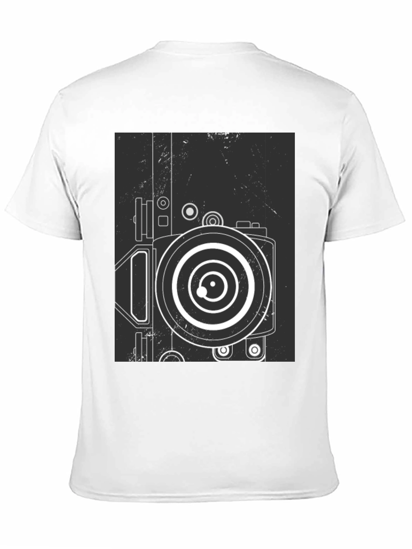 Retro Camera Graphic Tee - Modern Black T-Shirt