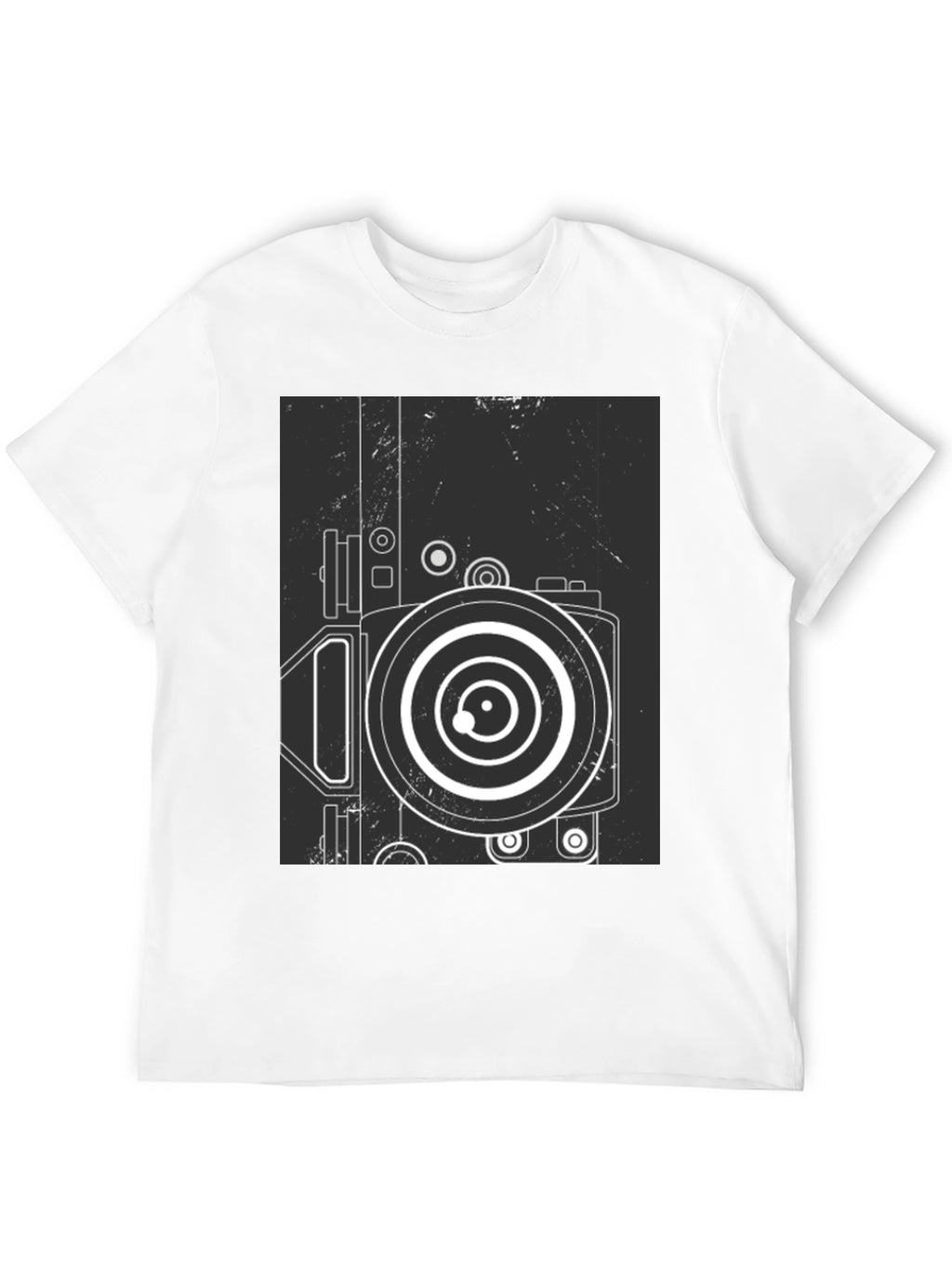Retro Camera Graphic Tee - Modern Black T-Shirt