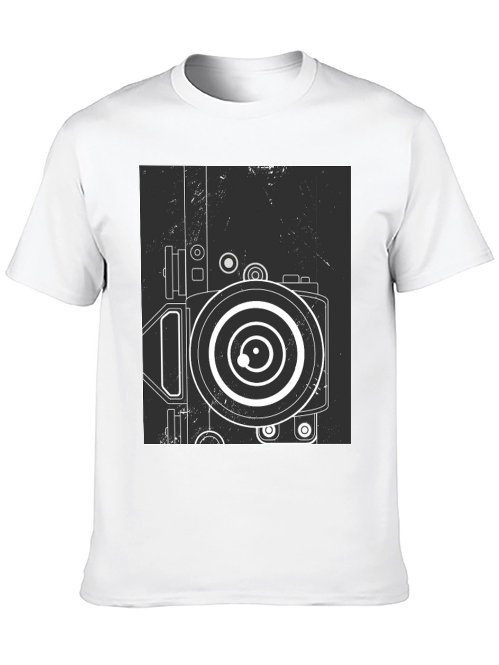 Retro Camera Graphic Tee - Modern Black T-Shirt