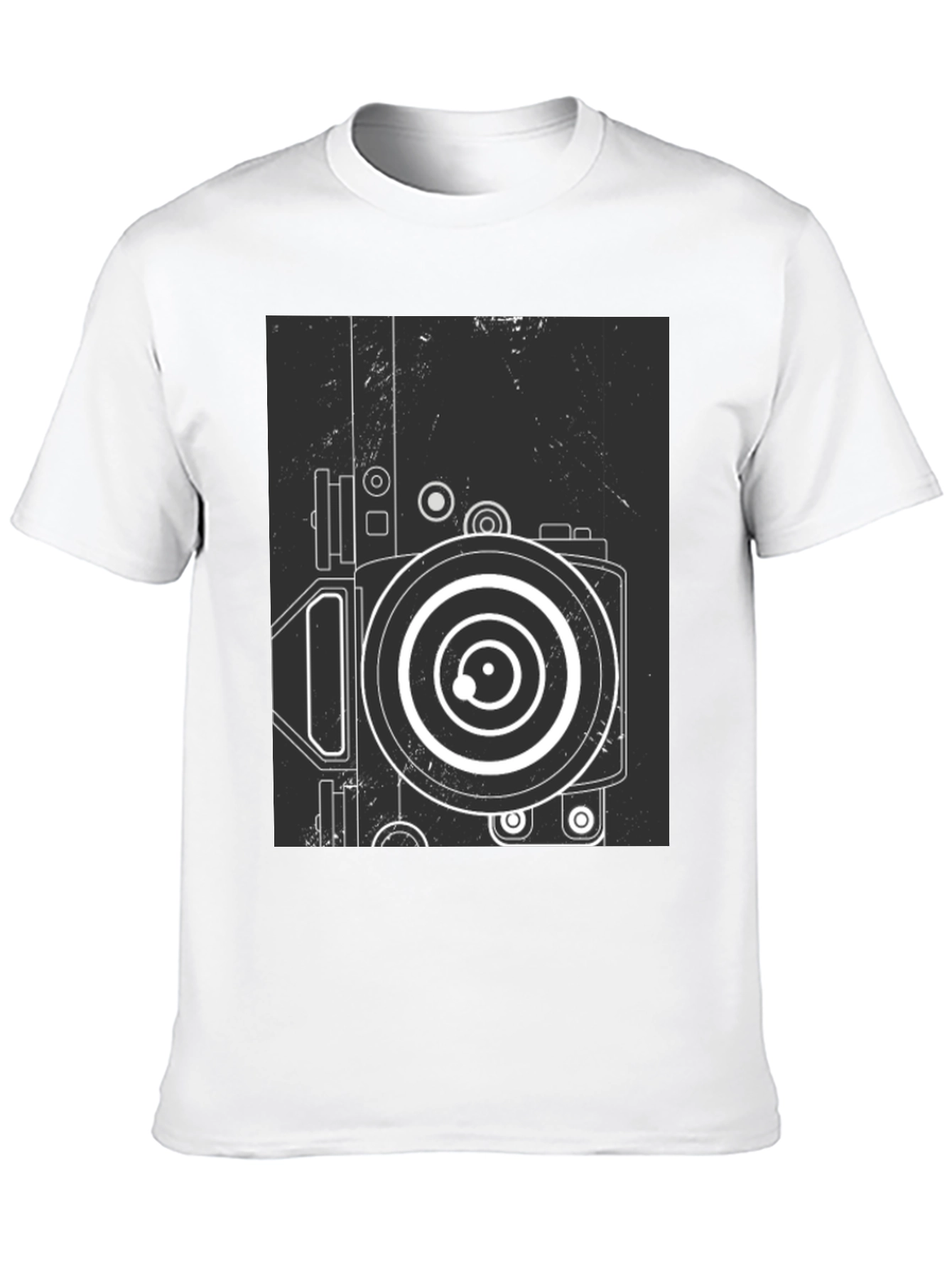 Retro Camera Graphic Tee - Modern Black T-Shirt