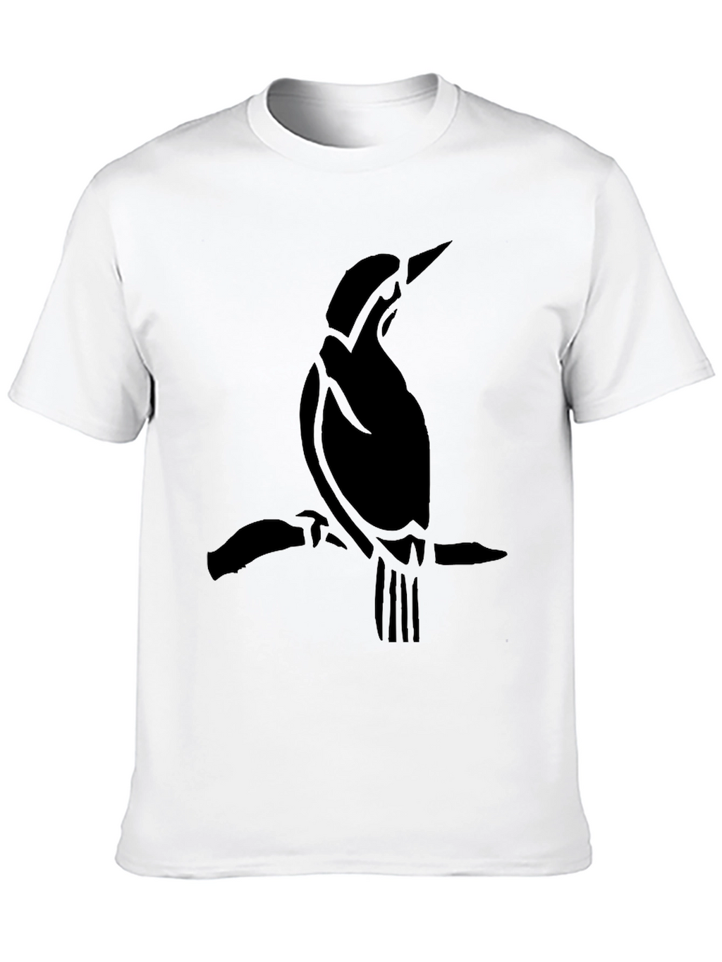 Bird Silhouette Tee - Classic Black Cotton T-Shirt